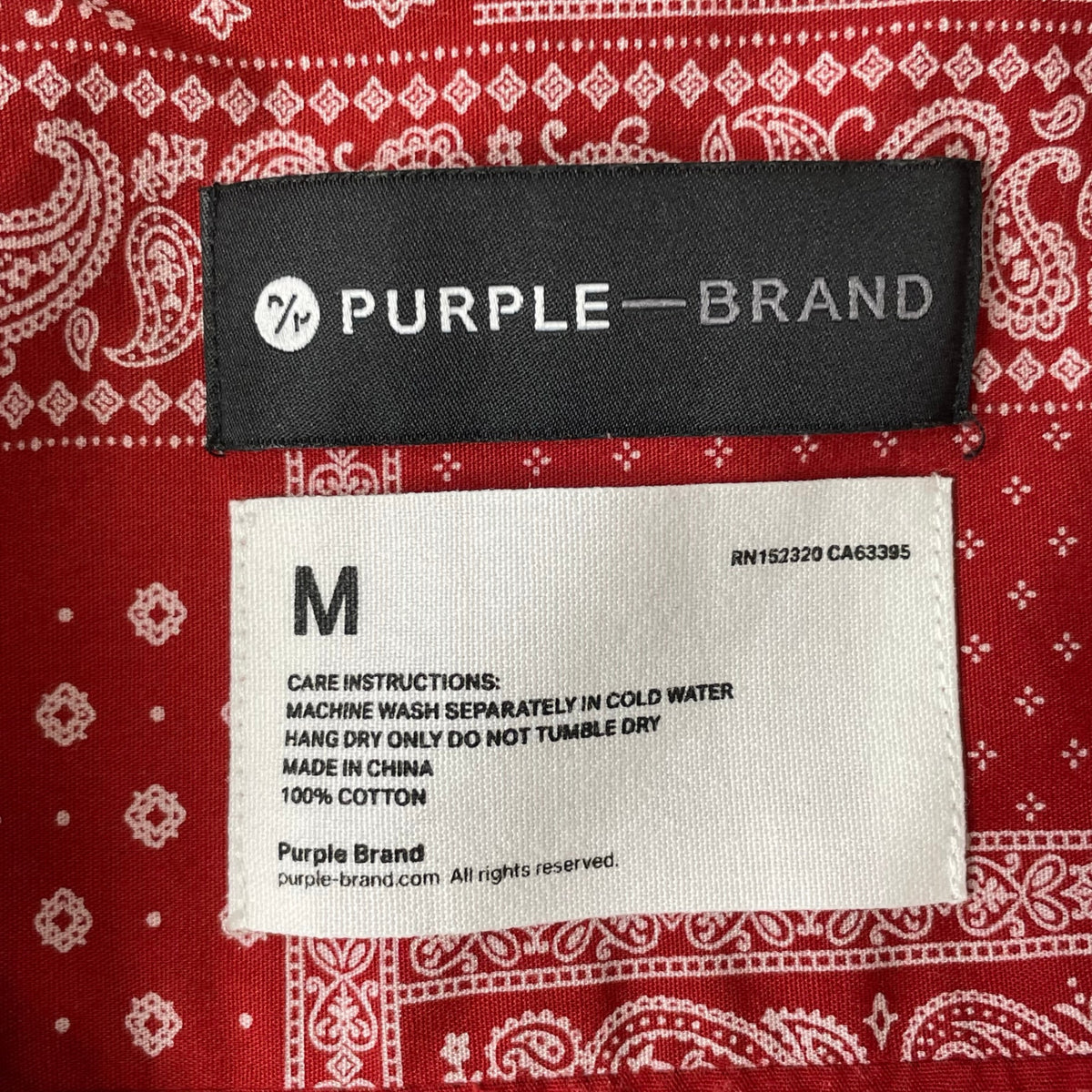 PURPLE BRAND / バンダナ柄シャツ 参考定価：60,000程度 SIZE:M