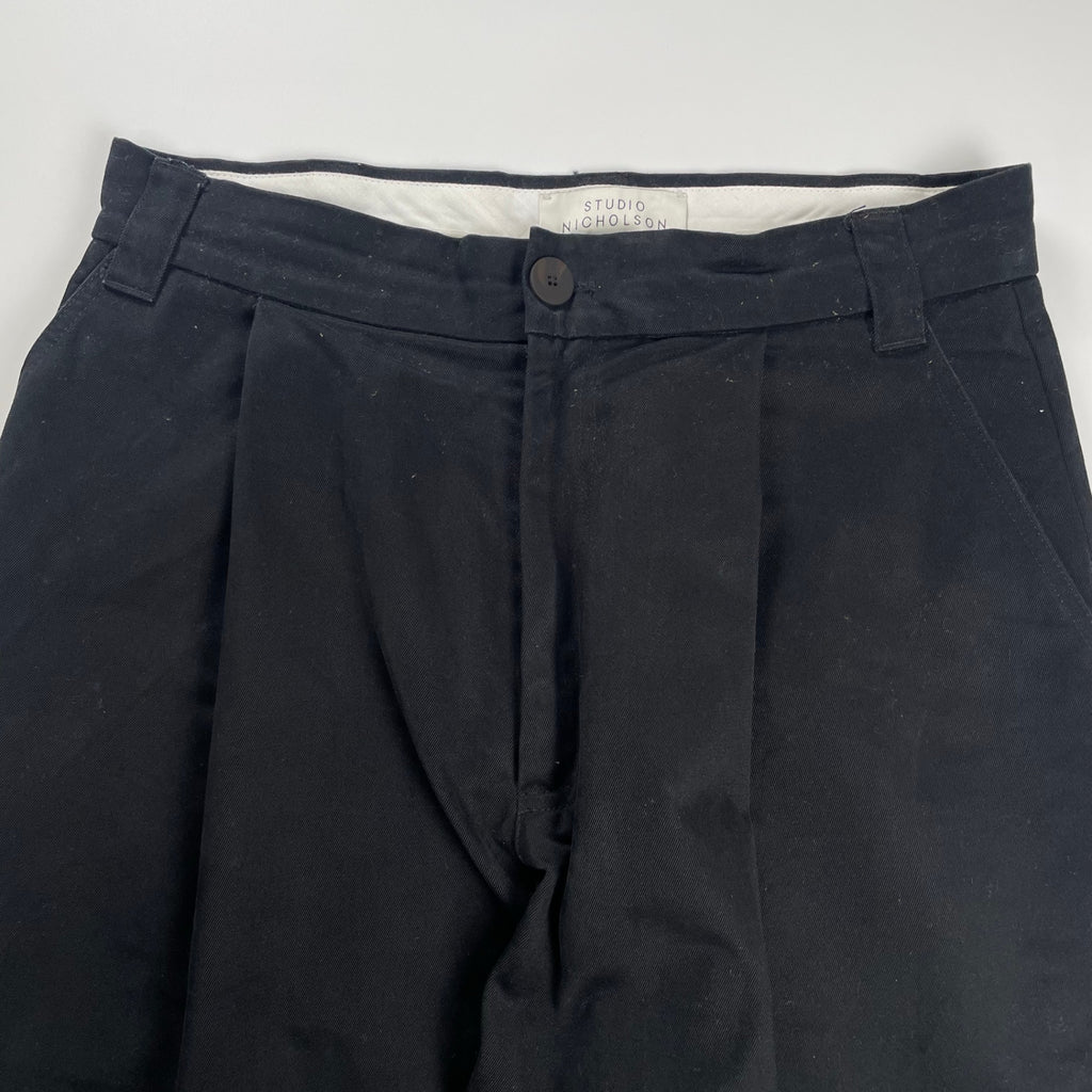 STUDIO NICHOLSON スタジオ ニコルソン / SORTE PEACHED COTTON TWILL VOLUME PLEAT PANTS ワイドパンツ 参考定価：43,000+tax SIZE:S