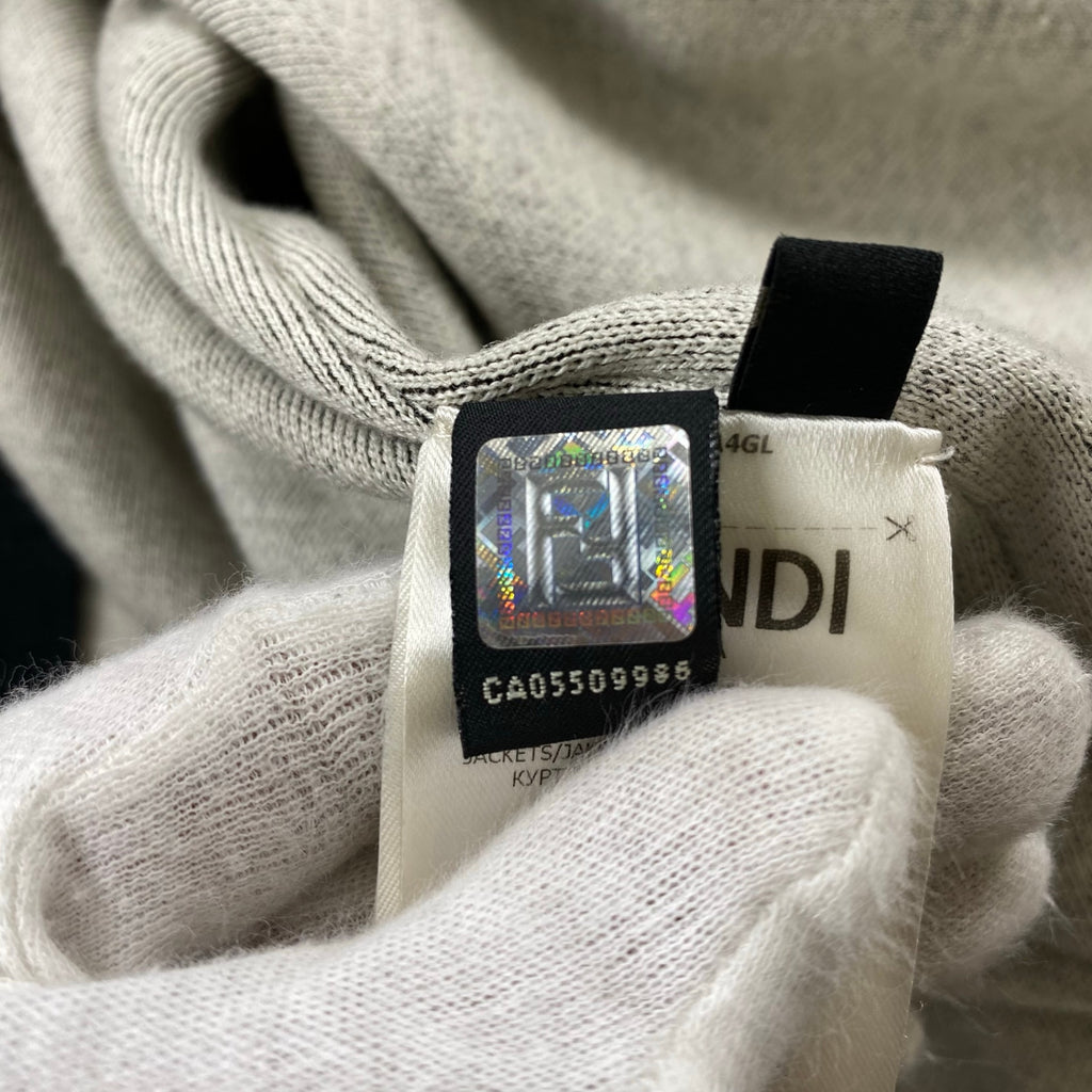 FENDI フェンディ / ニット バイカラー ジャガード ジャケット MADE IN ITALY SIZE:48（L程度）