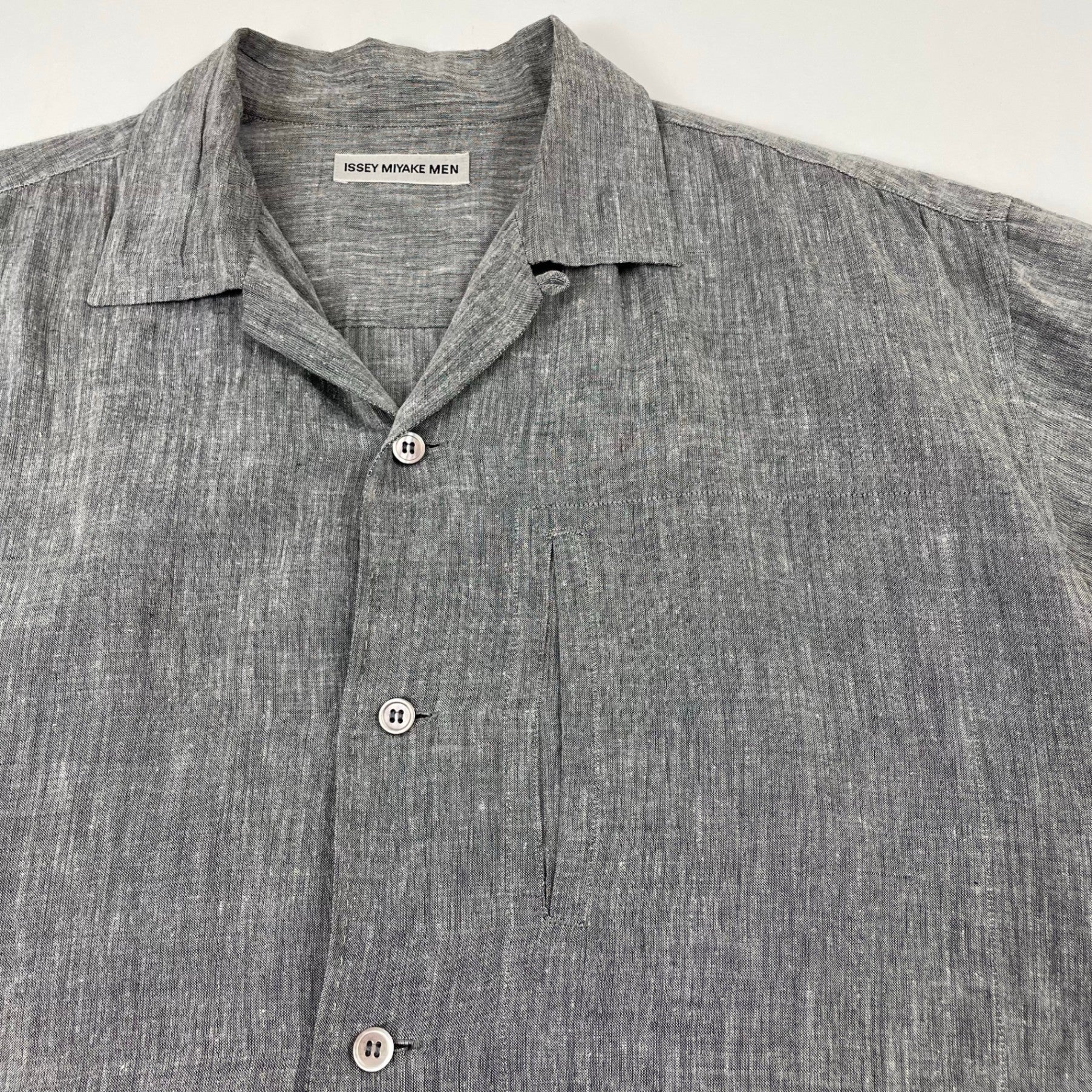 ISSEY MIYAKE MEN / 02SS リネンオープンカラーシャツ 滝沢直己期 SIZE:3