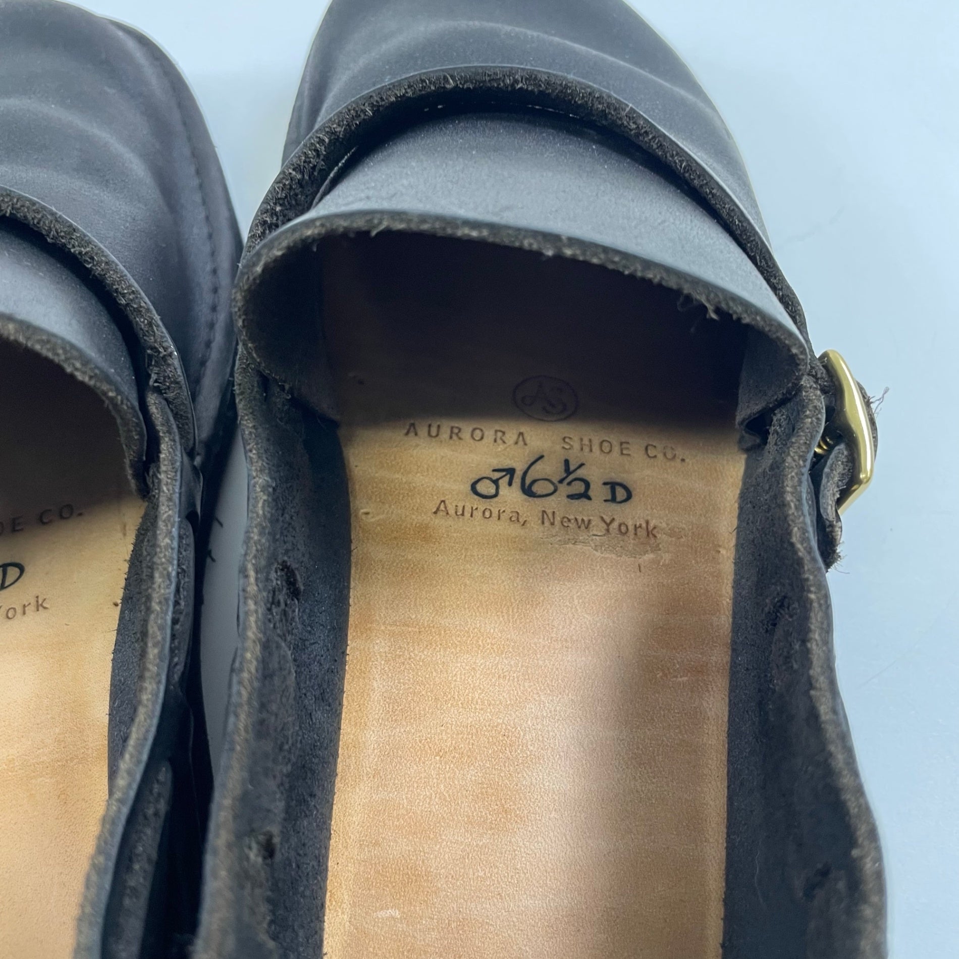 AURORA SHOES オーロラシューズ / MIDDLE ENGLISH レザーシューズ 参考定価：38,000+tax ブラック SIZE:6 1/2D