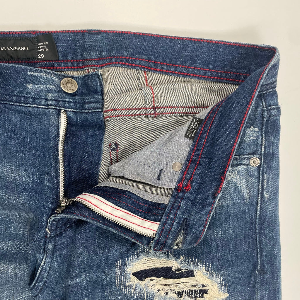 ARMANI EXCHANGE アルマーニエクスチェンジ / ダメージ加工デニムパンツ 参考定価：30,000程度 SIZE:29