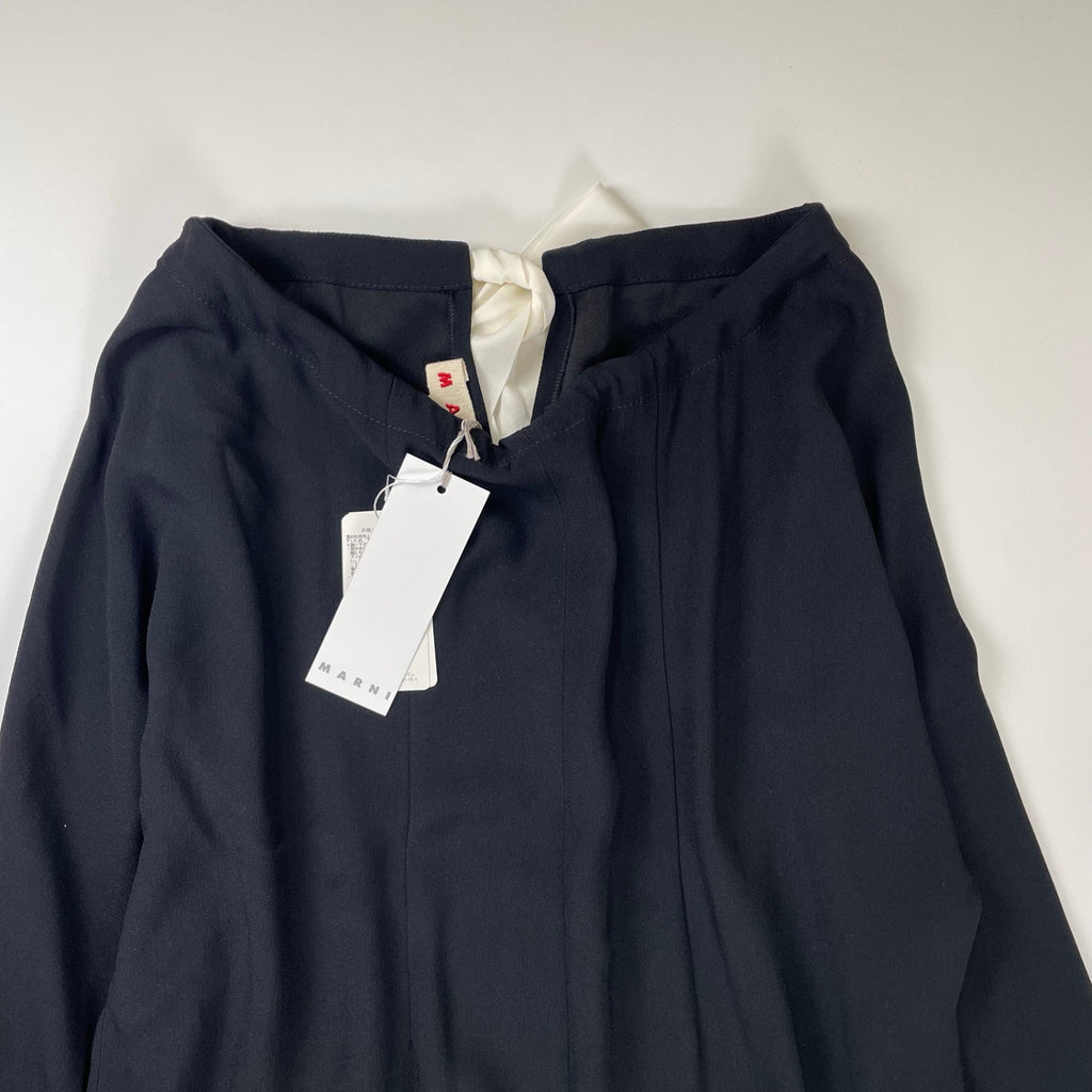MARNI マルニ / バックリボン フロントギャザーワンピース 未使用品 参考定価：148,000+tax SIZE：42(L程度)