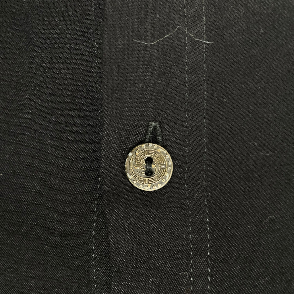 VINTAGE ヴィンテージ / レーヨンヴィンテージシャツ 彫金メタルボタン ブラック SIZE:XL