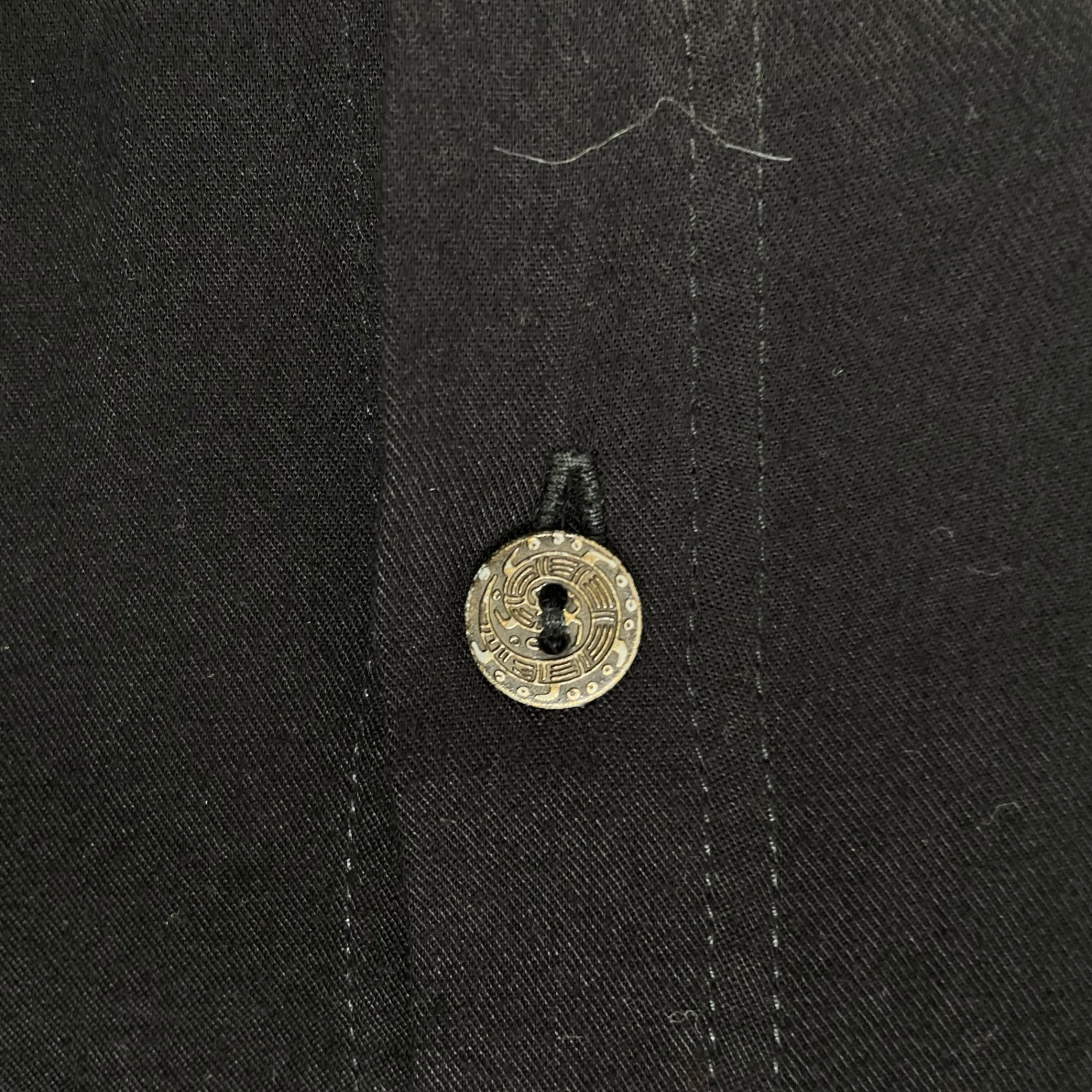 VINTAGE ヴィンテージ / レーヨンヴィンテージシャツ 彫金メタルボタン ブラック SIZE:XL