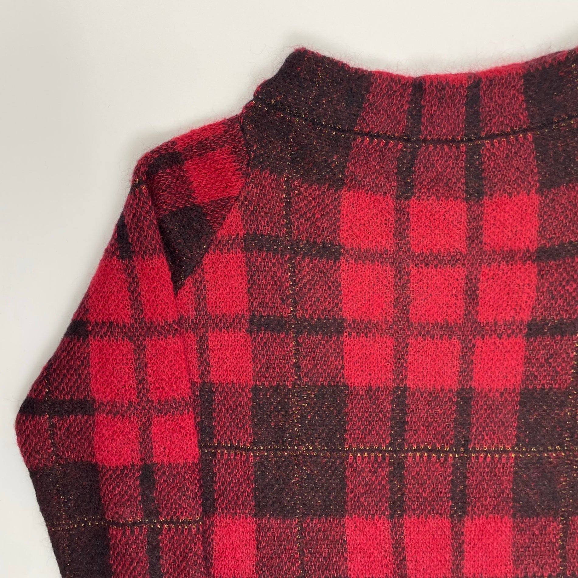 LIVIANA CONTI リビアナコンティ / モヘヤMIXチェックニット 参考定価：32,000程度 SIZE:42