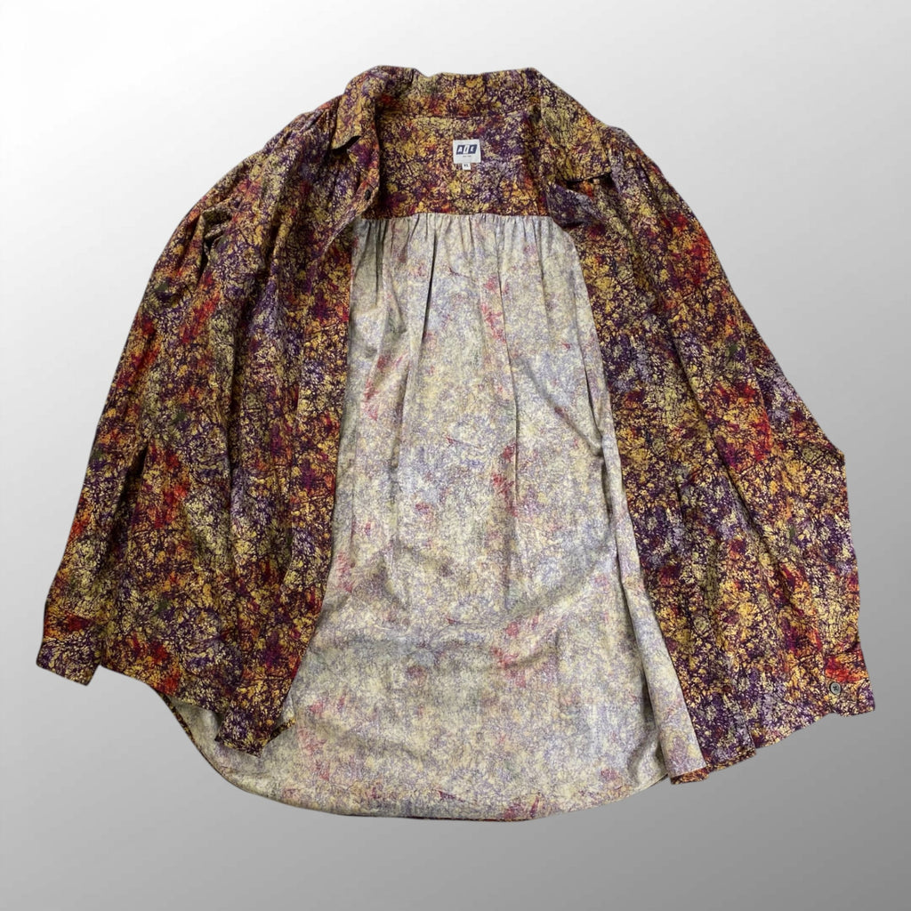 AiE エイアイイー NEPENTHES ネペンテス / ペインターシャツ Marble batik Print 総柄 ギャザー  SIZE:XL