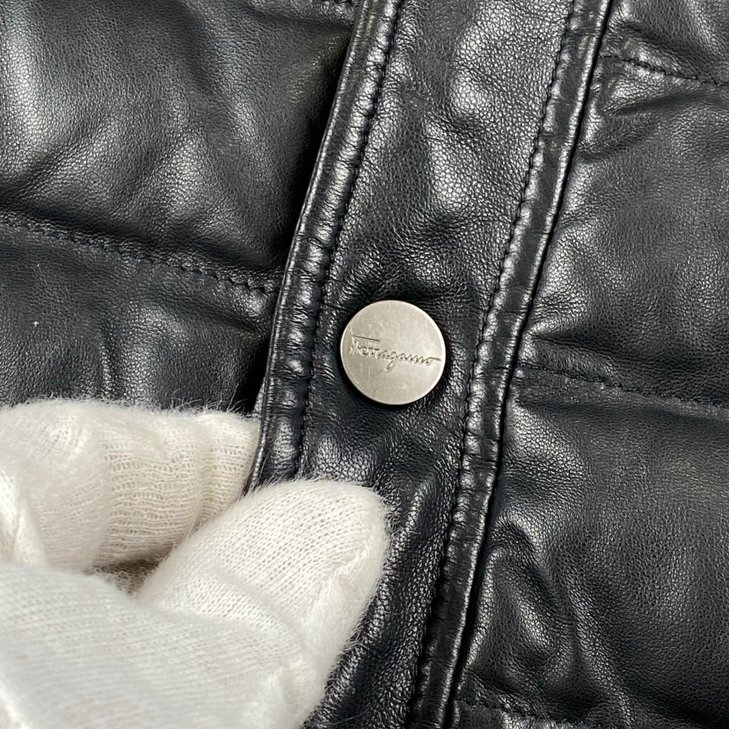 Salvatore Ferragamo サルバトーレ フェラガモ / レザー×ニット ジャケット ガンチーニ SIZE：M