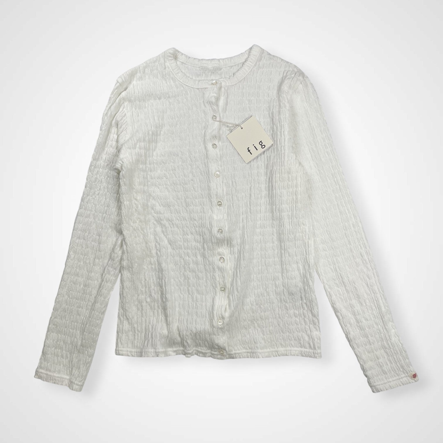 fig London フィグロンドン / ギャザーシャツ ホワイト 未使用タグ付 参考定価：12,000+tax SIZE:FREE
