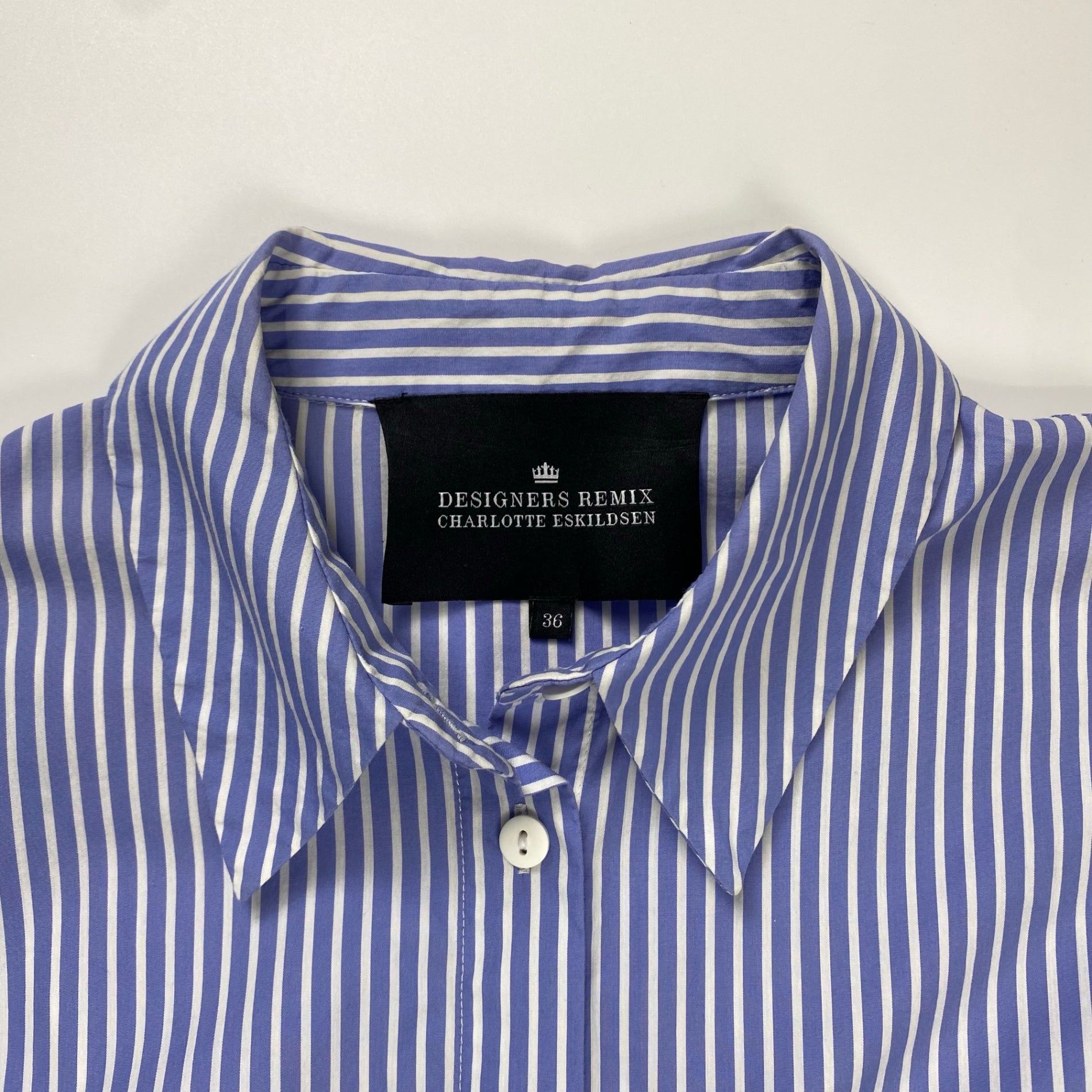 DESIGNERS REMIX CHARLOTTE ESKILDSEN / ストライプシャツ チュニック ウエストベルト 参考定価：25,000程度 SIZE：36(FREE SIZE)