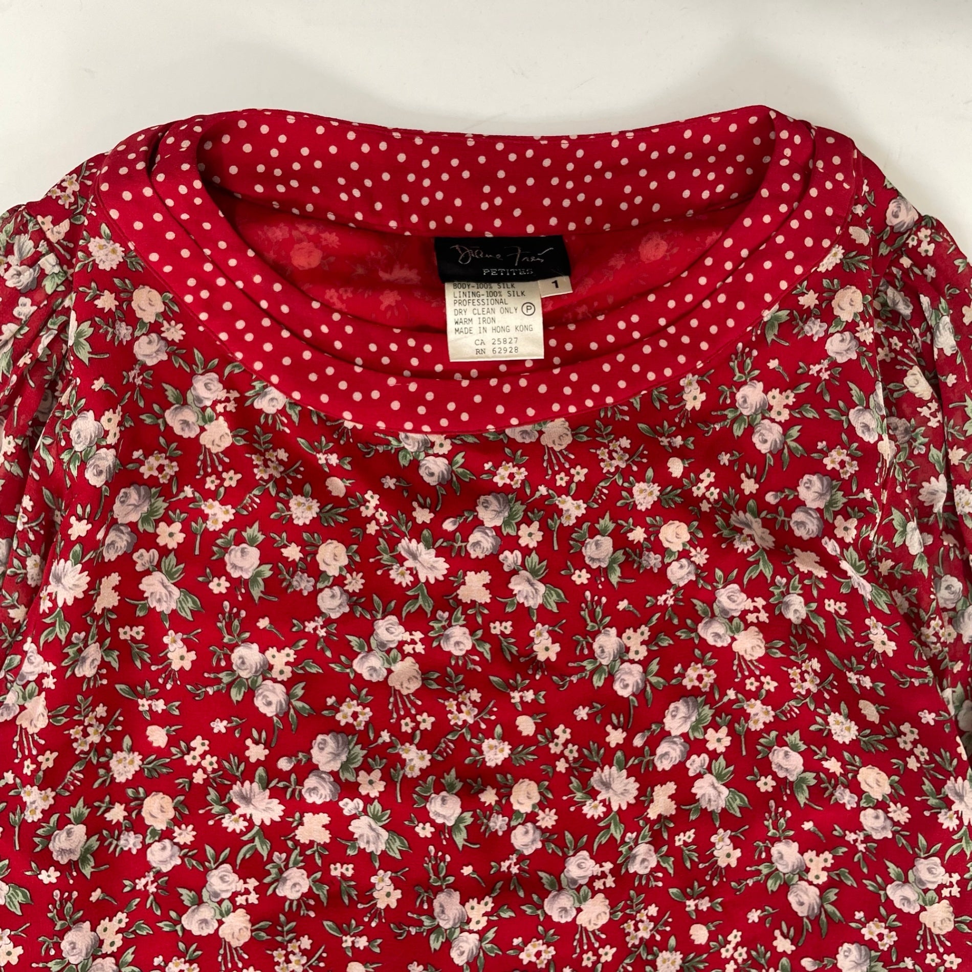 Diane Freis PETITES / 8-90s ヴィンテージシルクセットアップ SIZE:1