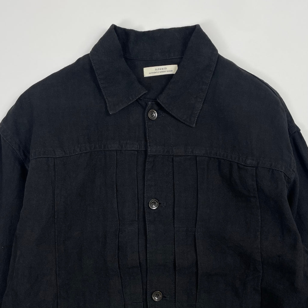 SLOW＆CO スロウ / linen jacket ブラック 参考定価：39,000+tax SIZE:1