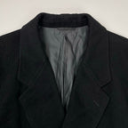 jun ashida ジュン アシダ / VINTAGE ウール×アンゴラ ダブルブレストワイドコート ブラック 参考定価：150,000程度 SIZE：L