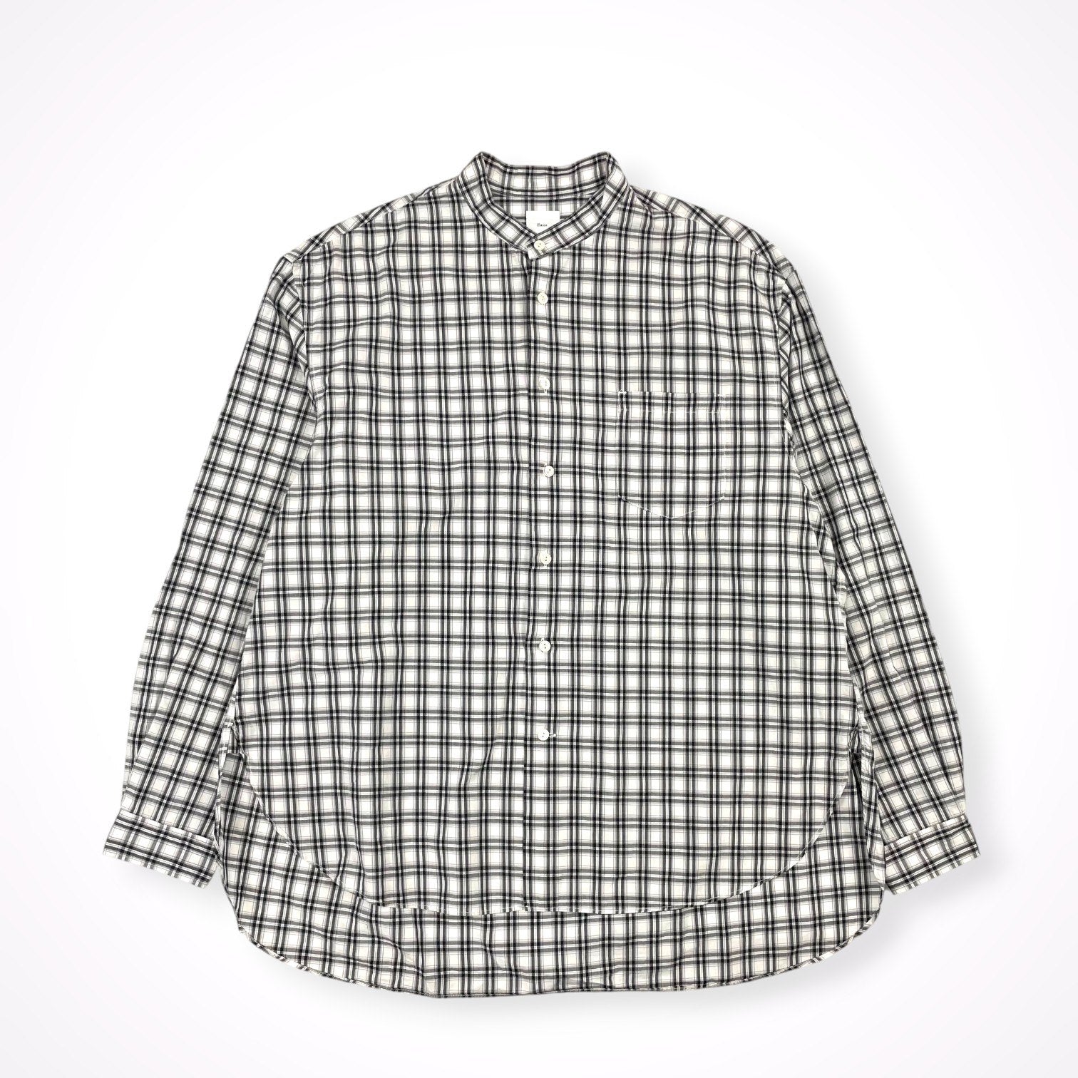 Name. / オーバーサイズノーカラーチェックシャツ 参考定価：30,000程度 SIZE:1