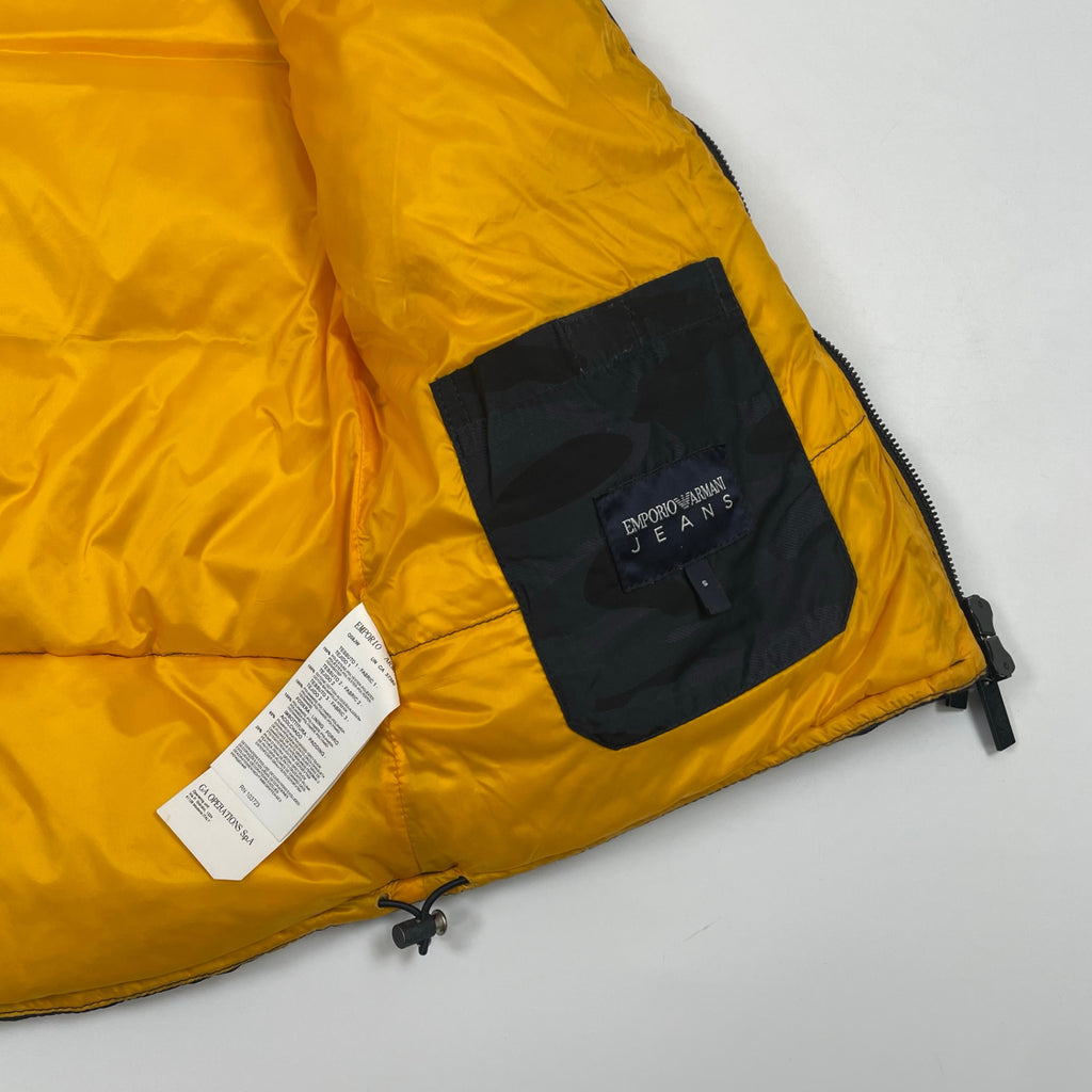 EMPORIO ARMANI JEANS エンポリオ アルマーニ ジーンズ / 2トーン ダックダウンベスト 迷彩柄 SIZE：S