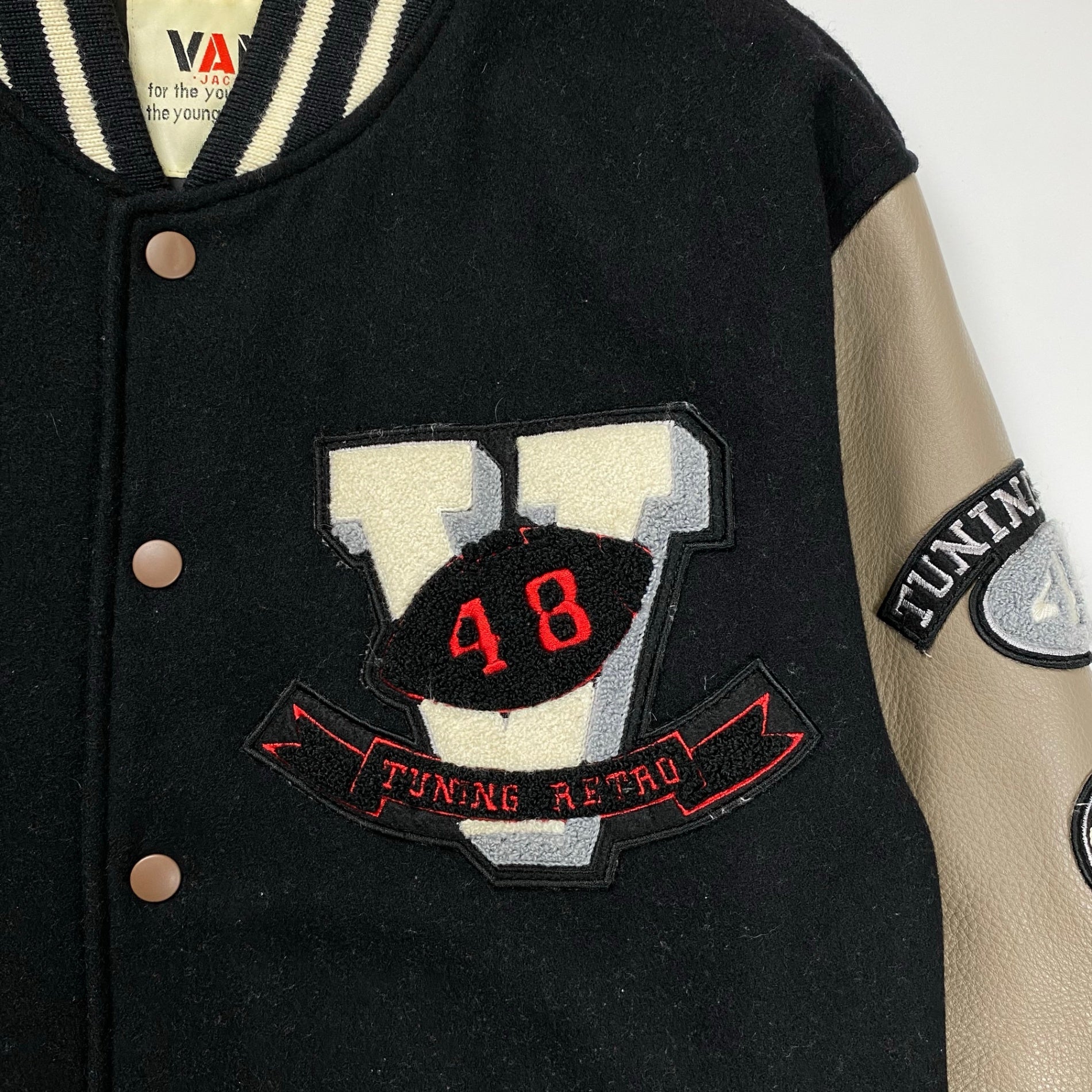 VAN JACKET ヴァン ヂャケット / ヴィンテージスタジャン 背面ロゴ デコレーション SIZE：M