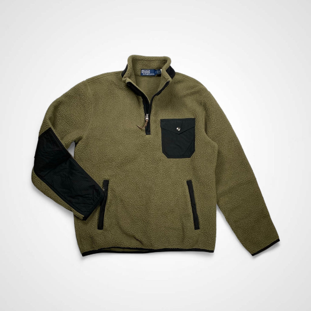 Polo by Ralph Lauren ポロ バイ ラルフローレン / 切替フリースボアジャケット プルオーバー ハーフジップ 参考定価：37,000+tax SIZE:S