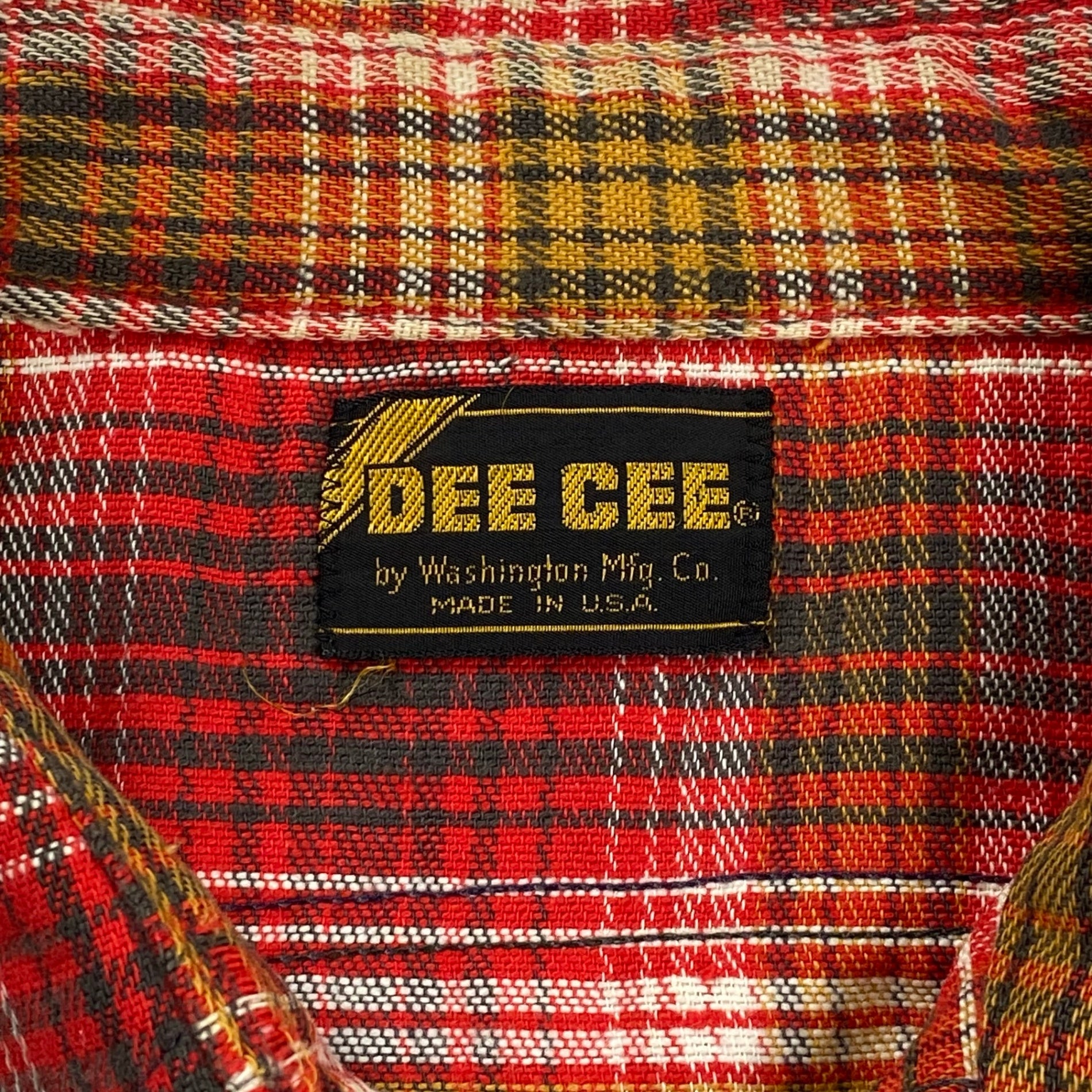 70s VINTAGE WASHINGTON DEE CEE ワシントンディーシー / ヴィンテージフリンジチェックシャツ USA製 SIZE:L程度
