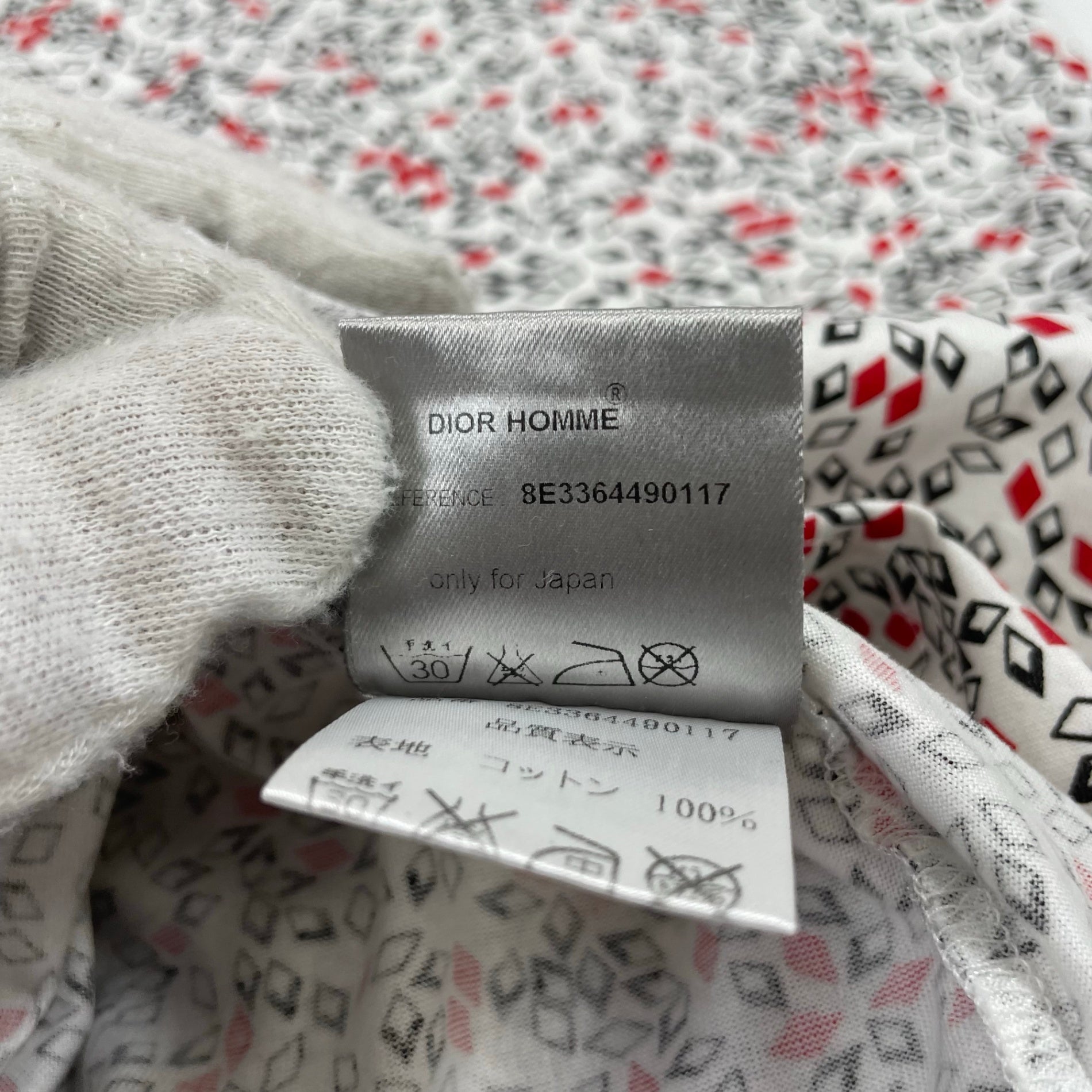 DIOR HOMME ディオール オム / 〈クリス ヴァン アッシュ期〉 VネックジオメトリックTEE SIZE：M