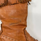 VINTAGE ヴィンテージ / フリンジレザーブーツ ブラウン Y2K イタリア製 SIZE:24.5cm程度