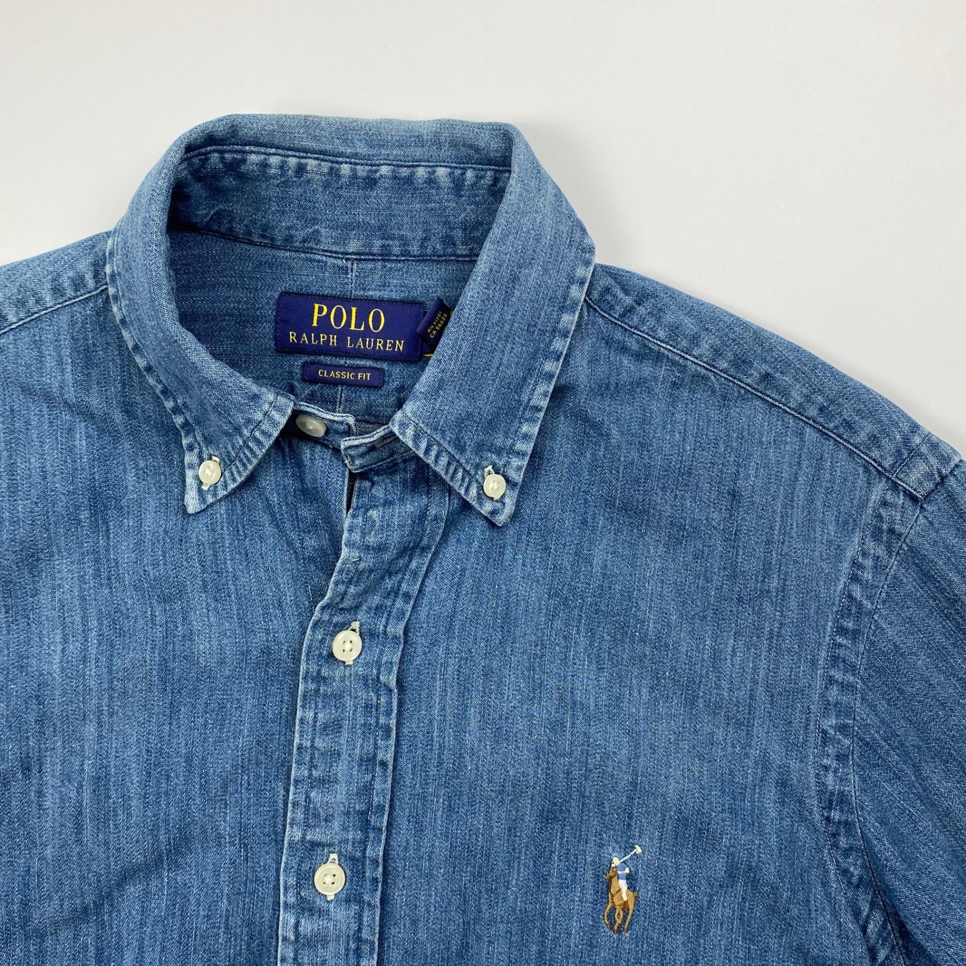 POLO RALPH LAUREN ポロ ラルフローレン / ボタンダウン デニムシャツ ポニー刺繍 SIZE：XS