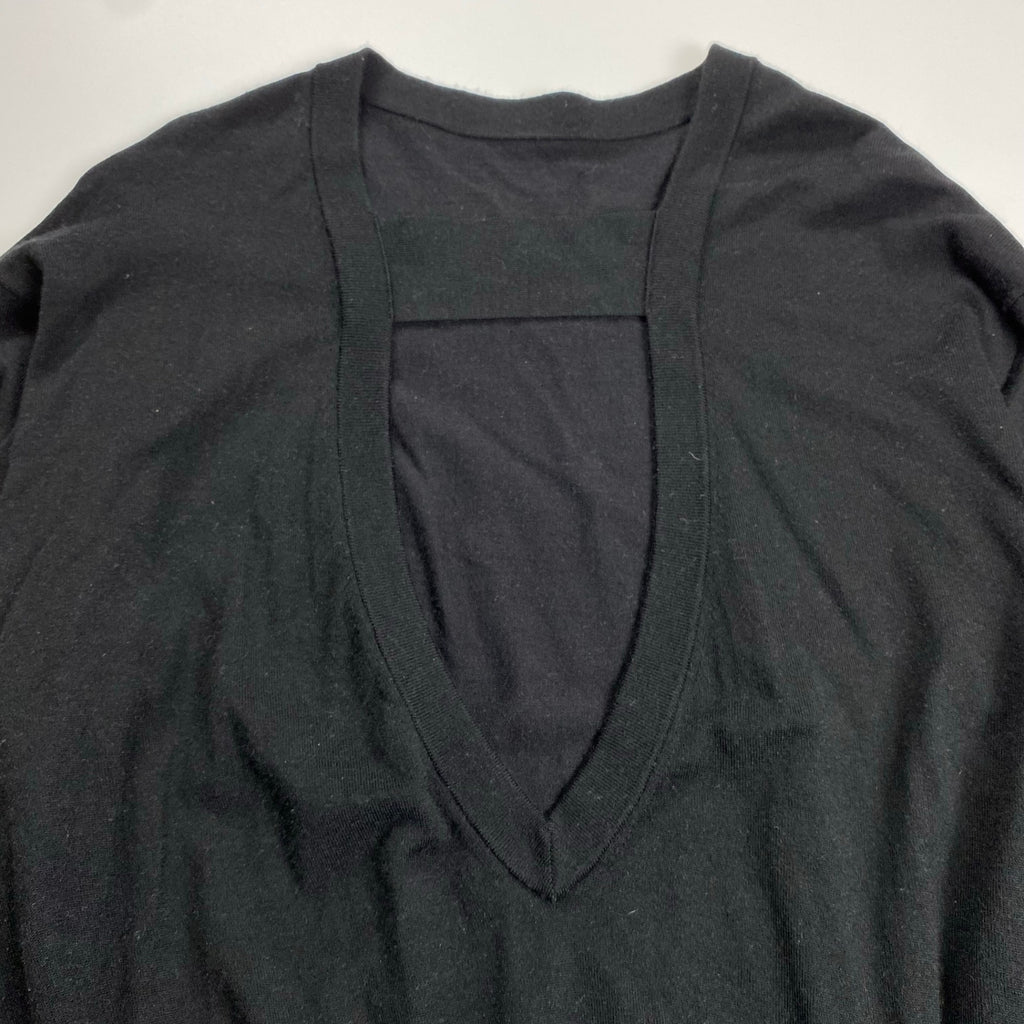 H BEAUTY＆YOUTH エイチビューティーアンドユース / 深Vオープンバック 長袖ニット ブラック SIZE：FREE