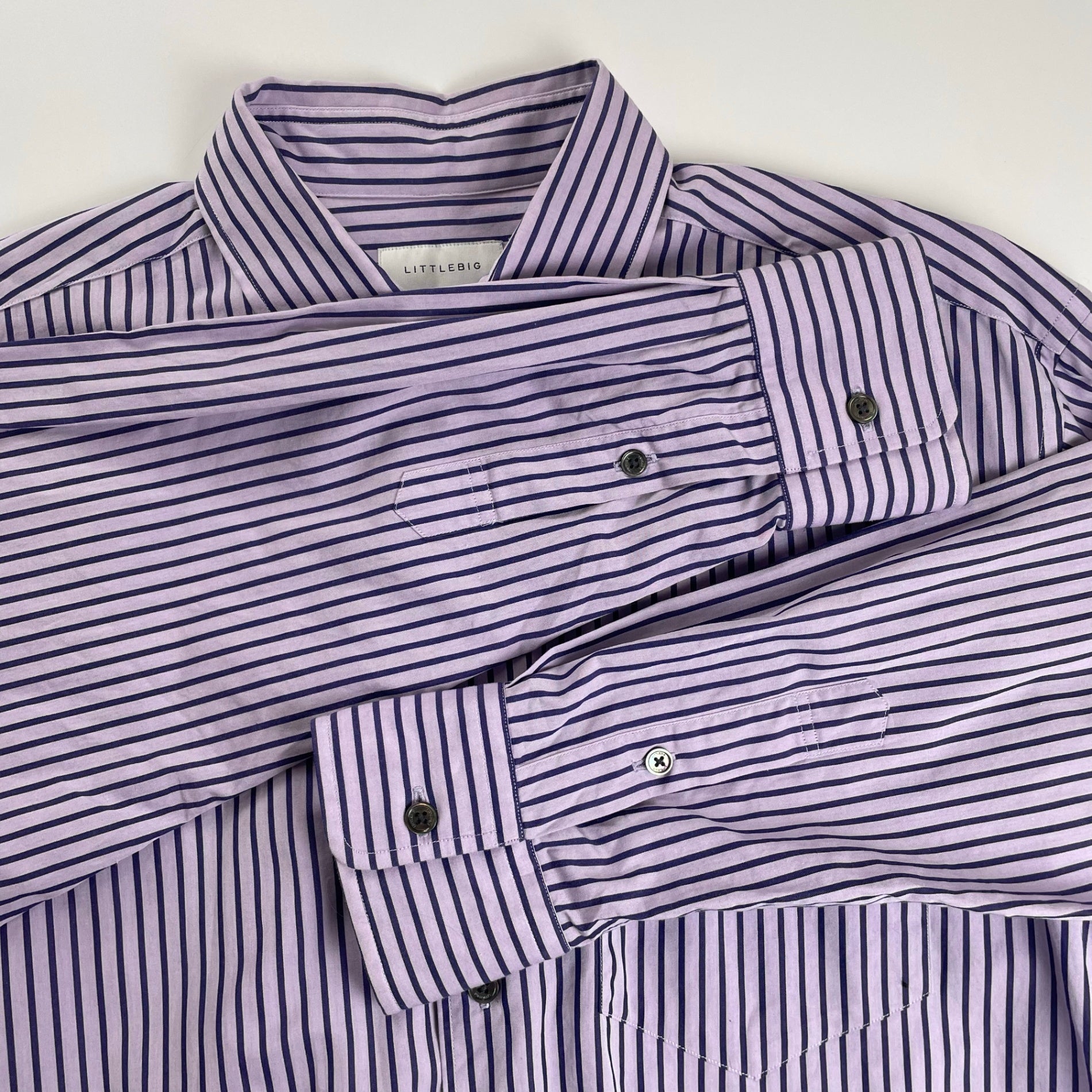 LITTLEBIG リトルビッグ / Stripe Dress SH ストライプシャツ 参考定価：29,000+tax SIZE:46