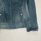 DIESEL ディーゼル / 00s ギミックジップデニムジャケット ライダース ベスト SIZE：S