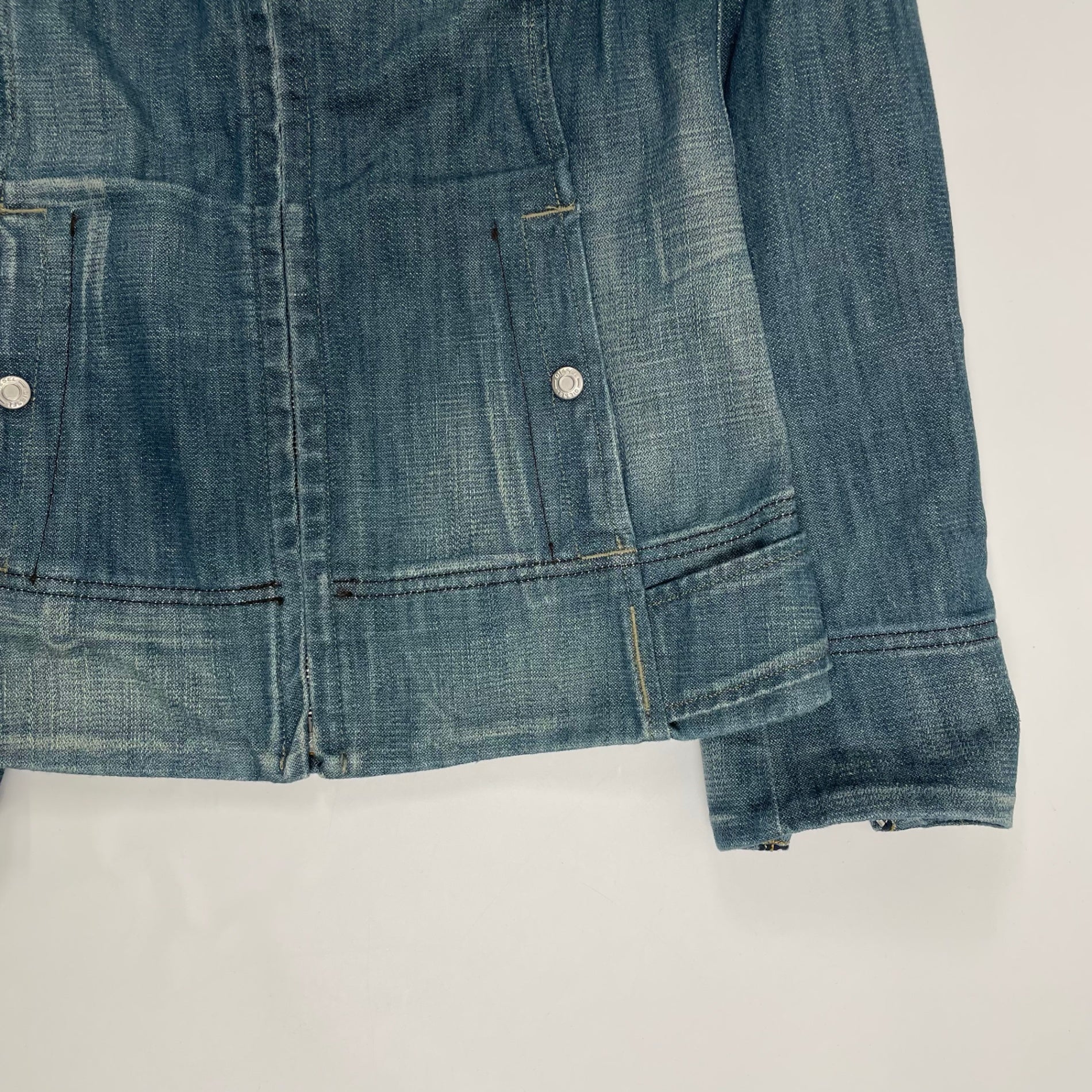 DIESEL ディーゼル / 00s ギミックジップデニムジャケット ライダース ベスト SIZE：S