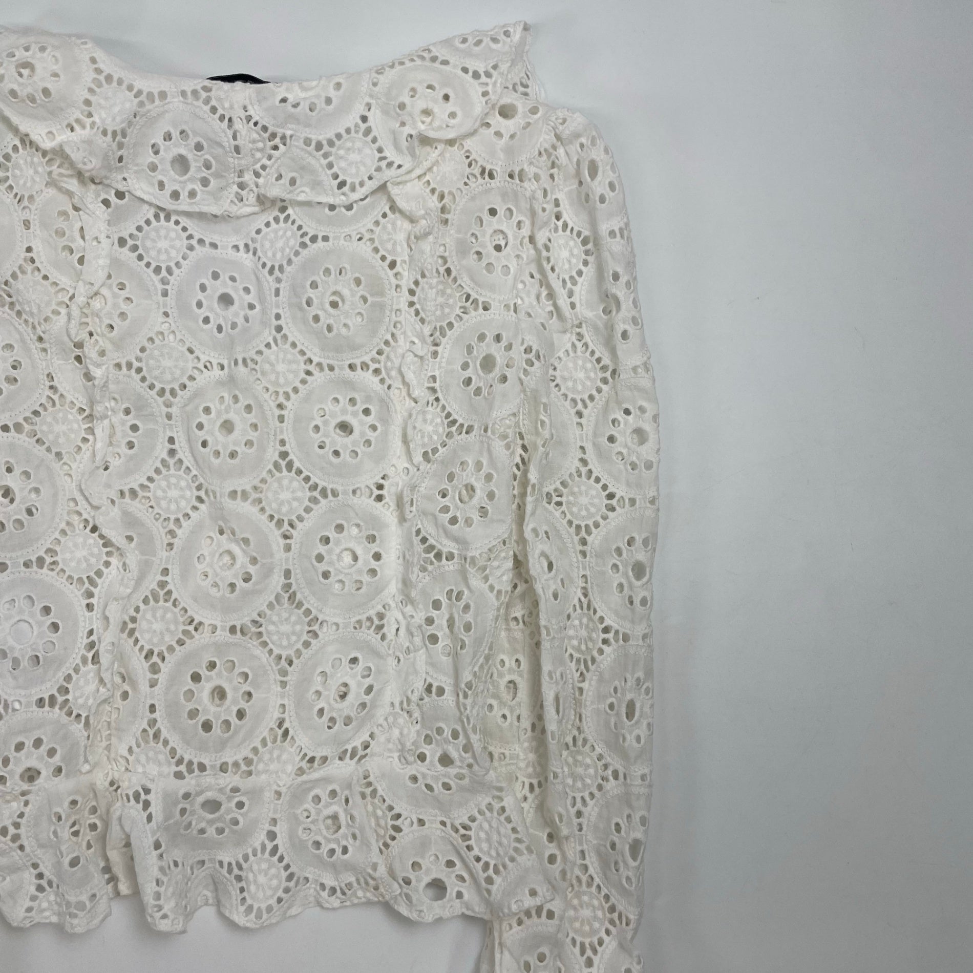 ISABELLE BLANCHE イザベルブランシュ / カットワークレースブラウス 参考定価：40,000程度 SIZE：XXS