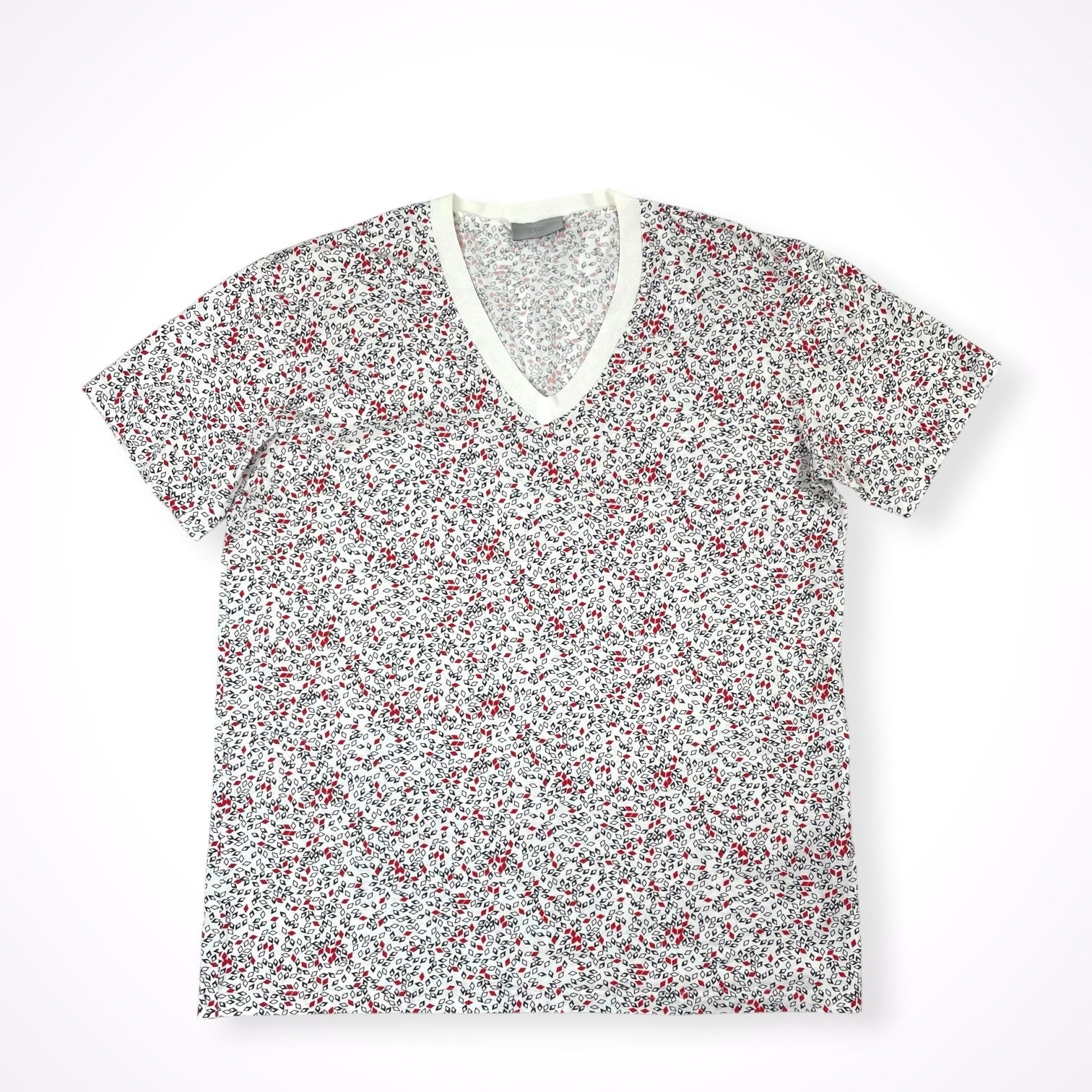 DIOR HOMME ディオール オム / 〈クリス ヴァン アッシュ期〉 VネックジオメトリックTEE SIZE：M