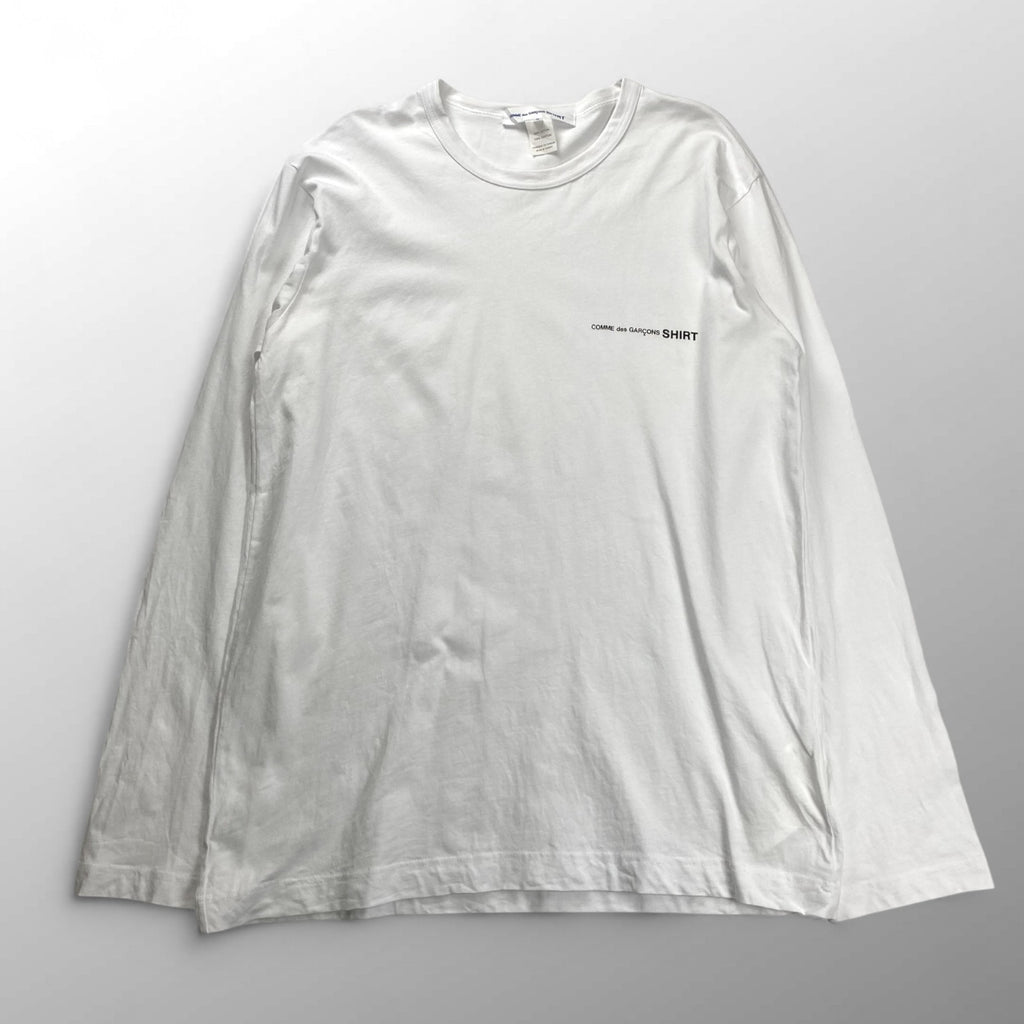 COMME des GARCONS SHIRT コムデギャルソン シャツ / シンプルロゴ 長袖Tシャツ ホワイト SIZE:X(L程度)