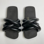 【箱・布袋付】 YUME YUME ユメユメ / TYRE SLIDE パイプサンダル ブラック 参考定価：21,000+tax SIZE:EU37(22.5-23cm程度)