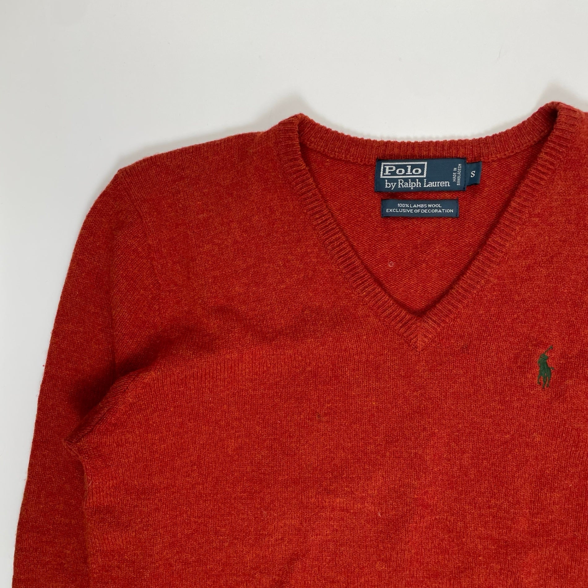 Polo by Ralph Lauren ポロバイラルフローレン / ヴィンテージ ラムウールVネックニット SIZE:S