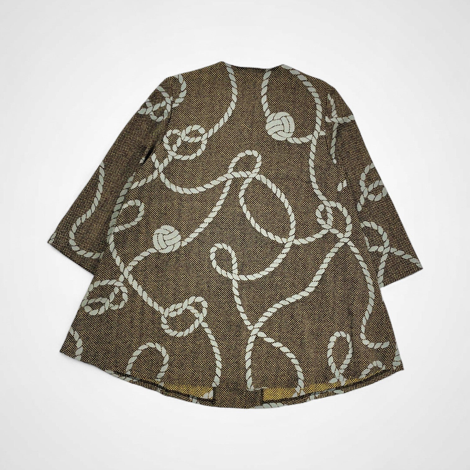 詩仙堂 Hitoshi Tamura / ロープ柄 しめ縄 ちりめん ノーカラージャケット 参考定価：30,000程度 SIZE:FREE