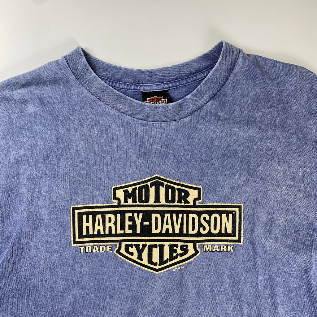 90s HARLEY DAVIDSON ハーレーダビッドソン / ヴィンテージTシャツ Bar & Shield 両面プリント フェード SIZE:XL