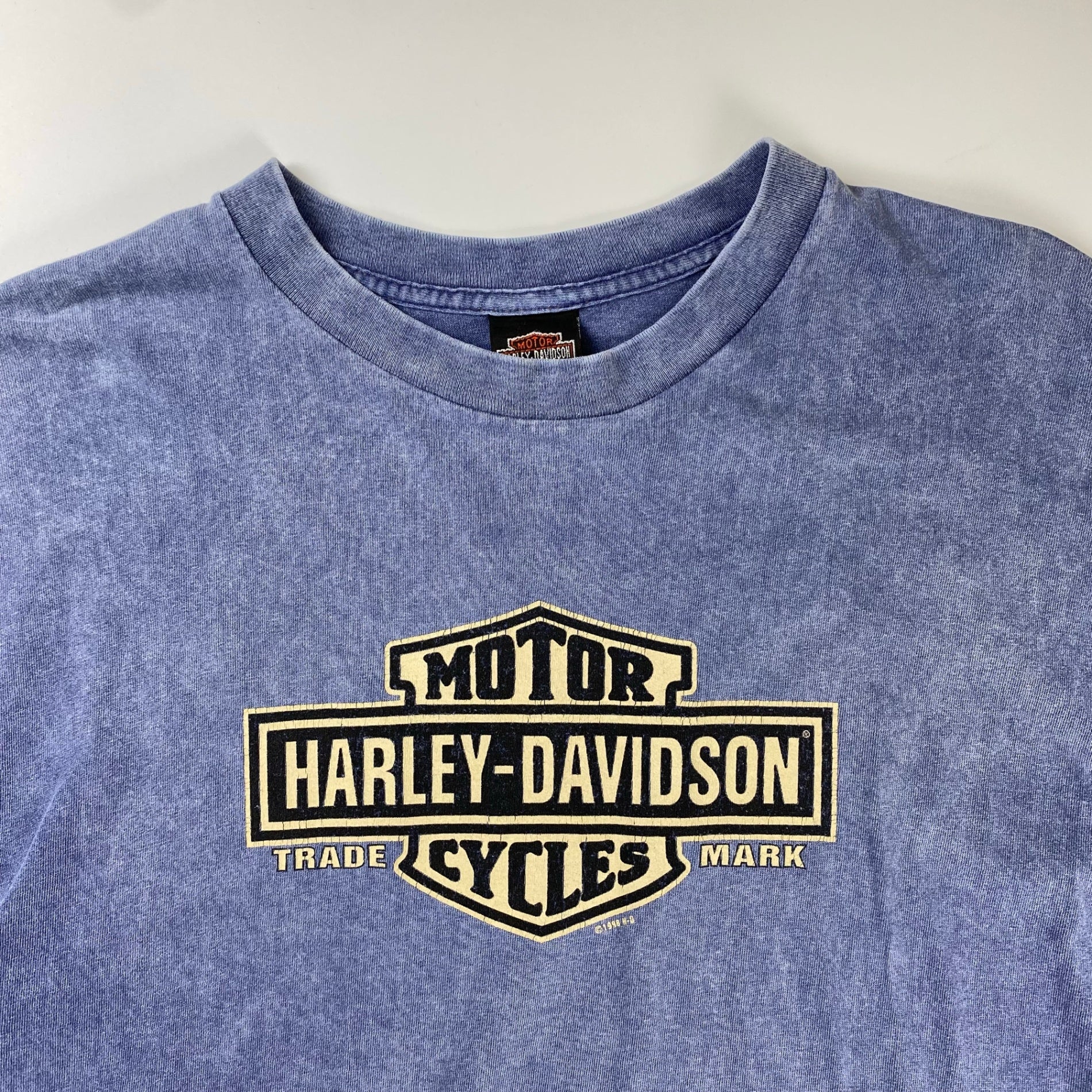 90s HARLEY DAVIDSON ハーレーダビッドソン / ヴィンテージTシャツ Bar & Shield 両面プリント フェード SIZE:XL