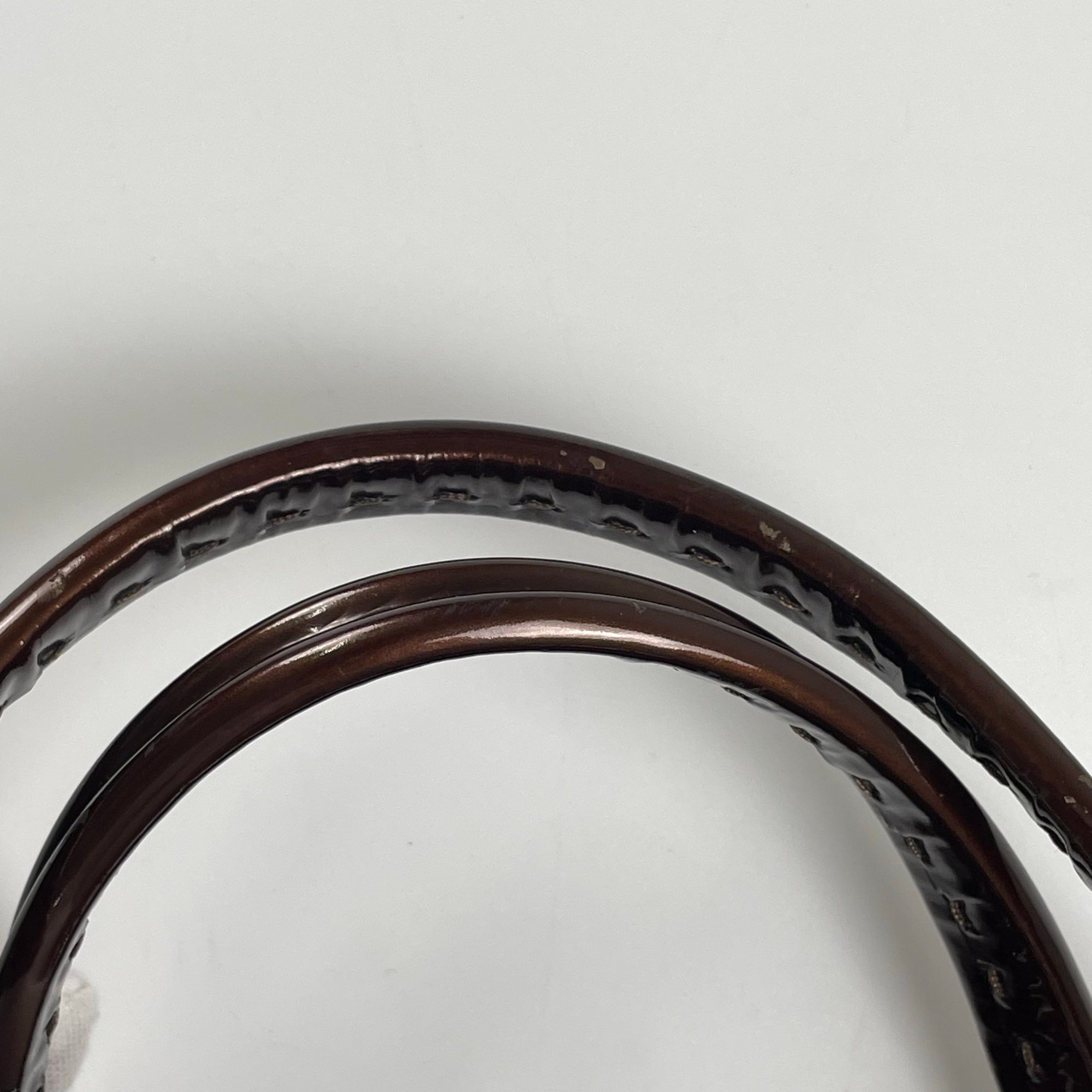 GIORGIO ARMANI ジョルジオ アルマーニ / パテントレザー ギャザードハンドバッグ がま口 YGW559 ブロンズ