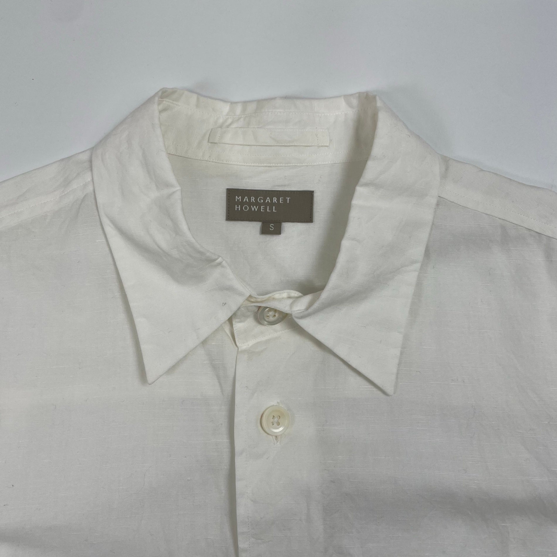 MARGARET HOWELL マーガレットハウエル / コットンリネン2ポケットシャツ 参考定価：30,000程度 SIZE:S