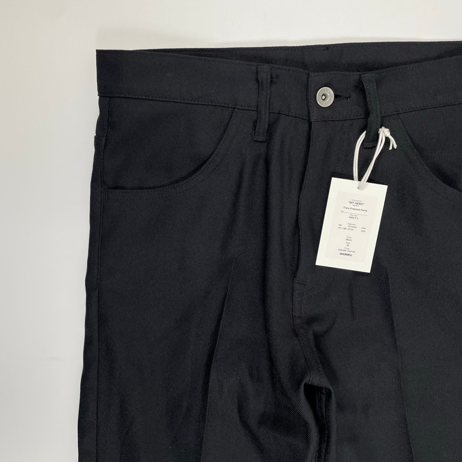DAIRIKU ダイリク / Flare Pressed Pants 24SS P-4 参考定価：32,000+tax SIZE:29