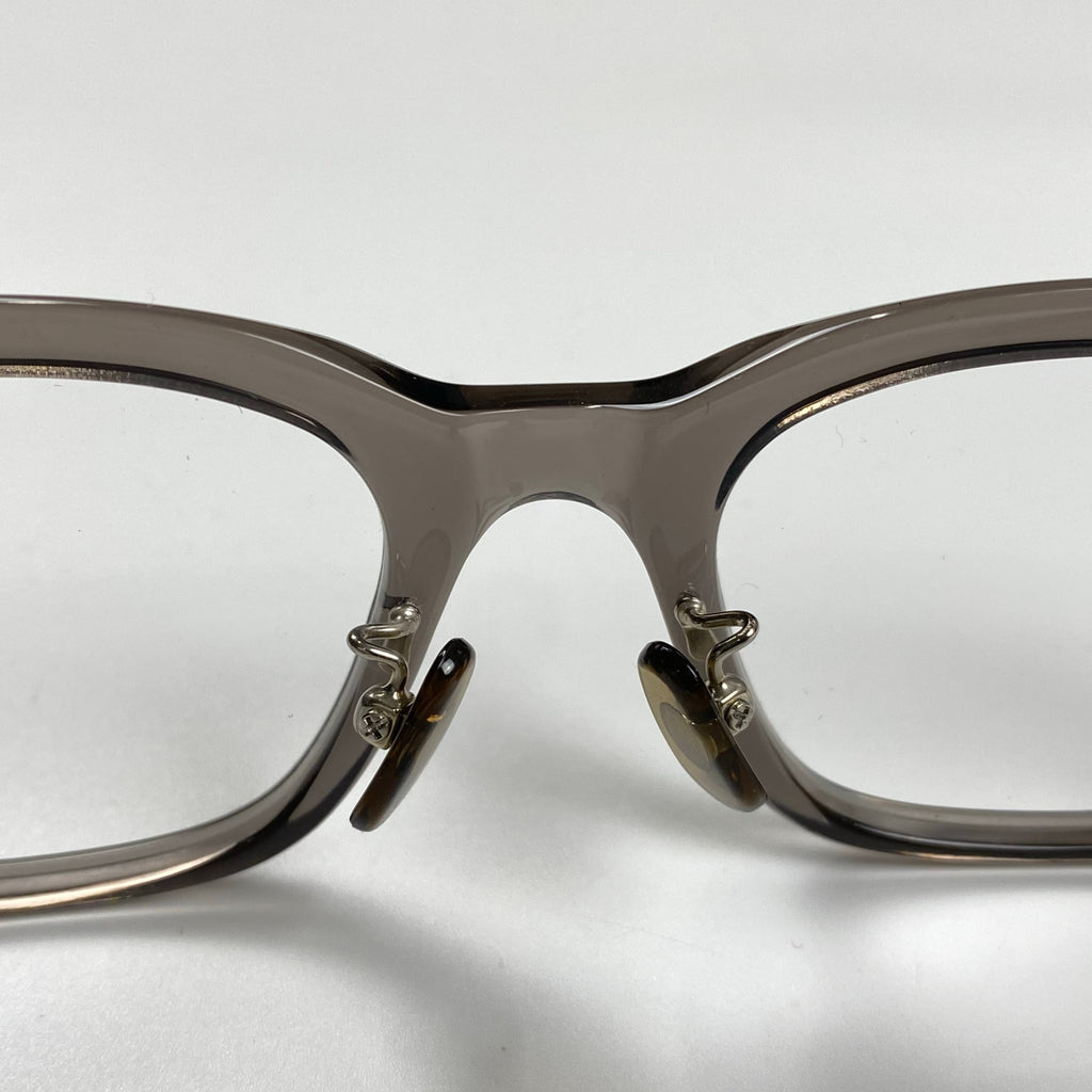 【美品】 金子眼鏡 × 泰八郎謹製 職人シリーズ / PREMIER VII 伊達メガネ クリアグレーフレーム 度なしクリアレンズ 参考定価：58,000+tax