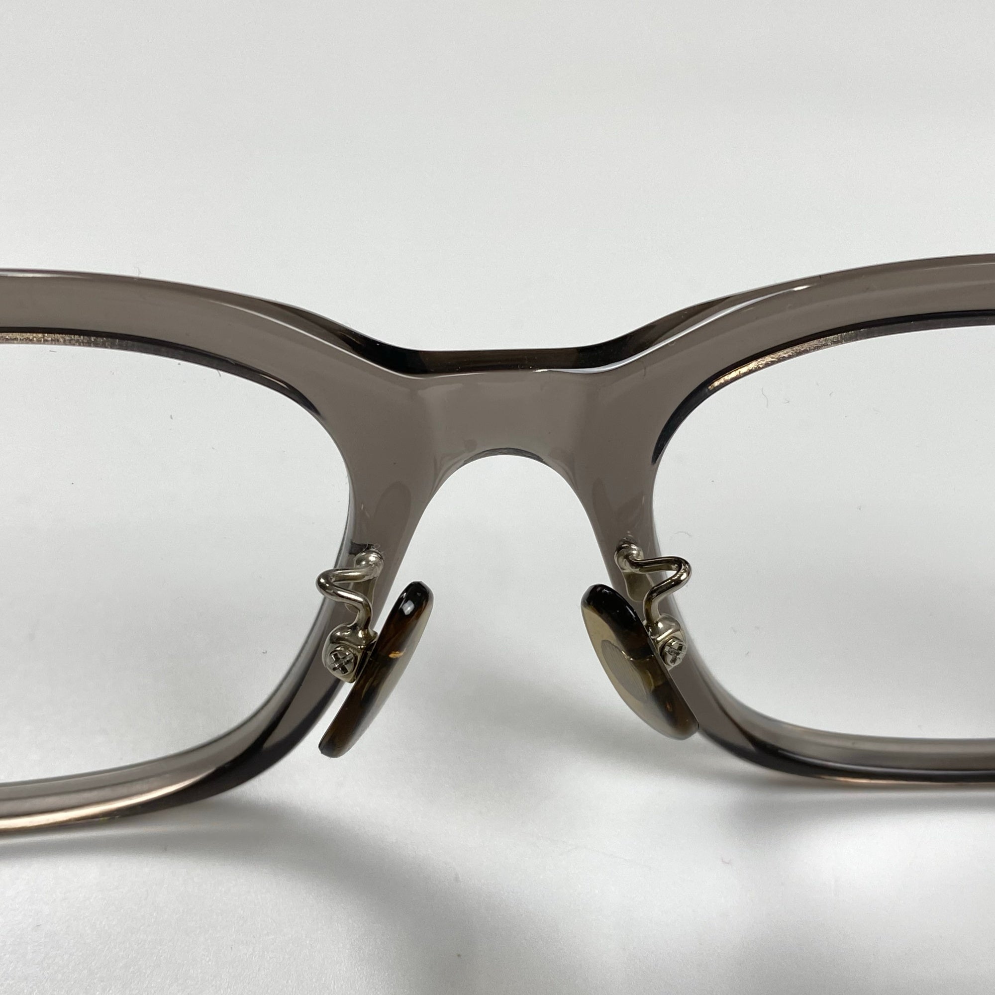 【美品】 金子眼鏡 × 泰八郎謹製 職人シリーズ / PREMIER VII 伊達メガネ クリアグレーフレーム 度なしクリアレンズ 参考定価：58,000+tax