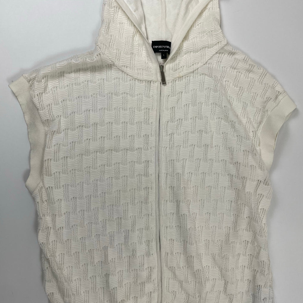 EMPORIO ARMANI エンポリオ アルマーニ / ニットフーディーベスト 参考定価：40,000程度 SIZE:L