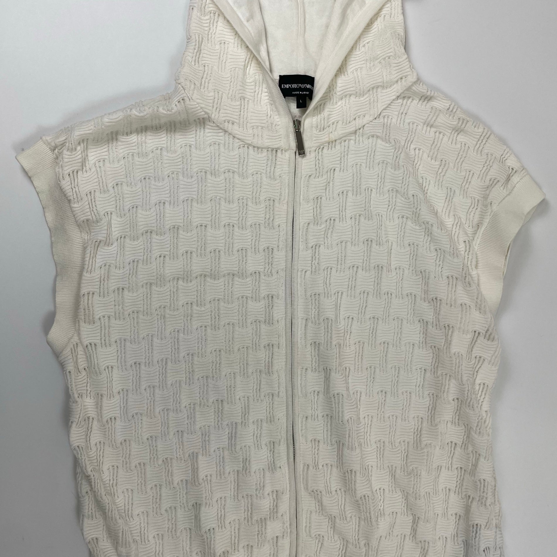 EMPORIO ARMANI エンポリオ アルマーニ / ニットフーディーベスト 参考定価：40,000程度 SIZE:L