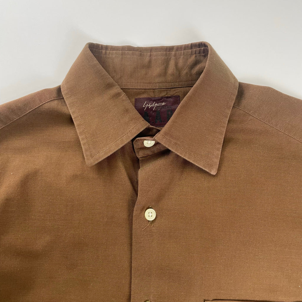 Yohji Yamamoto A.A.R ヨウジヤマモト アール / 90-00s 偏光 ボックスシルエットシャツ ブラウン 参考定価：16,000程度 SIZE：M