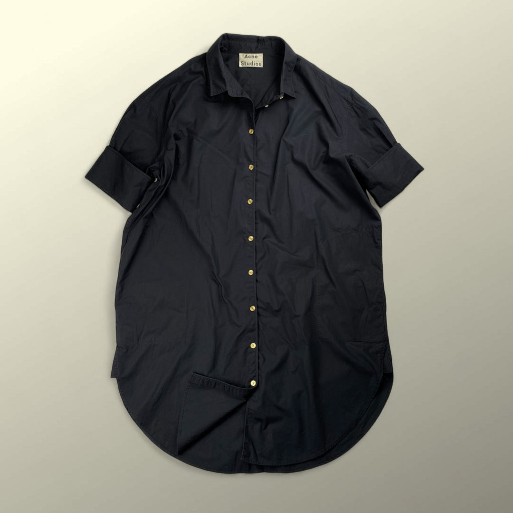 Acne Studios アクネ ストゥディオズ / ビッグシルエットシャツワンピース コットン100％ 金ボタン 参考定価：39,000+tax SIZE:34