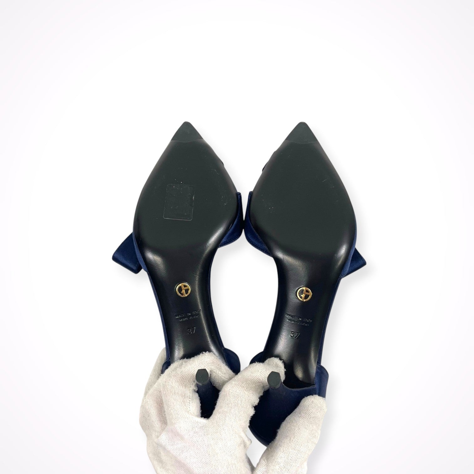 GIORGIO ARMANI / サテンヒールパンプス 美品 参考定価：160,000程度