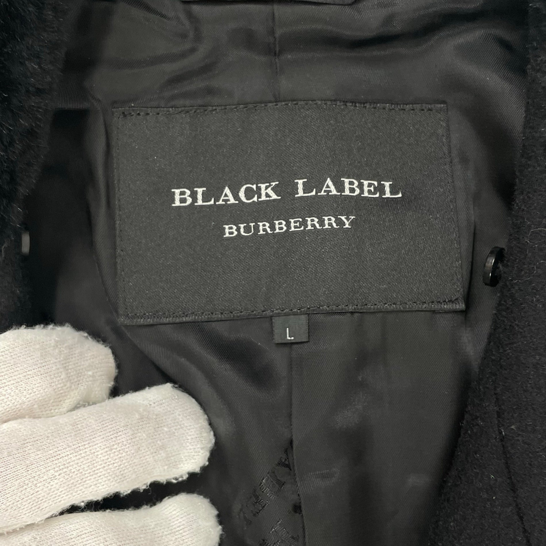 BURBERRY BLACK LABEL / ファー付メルトンショートコート 参考定価：100,000程度 SIZE:L