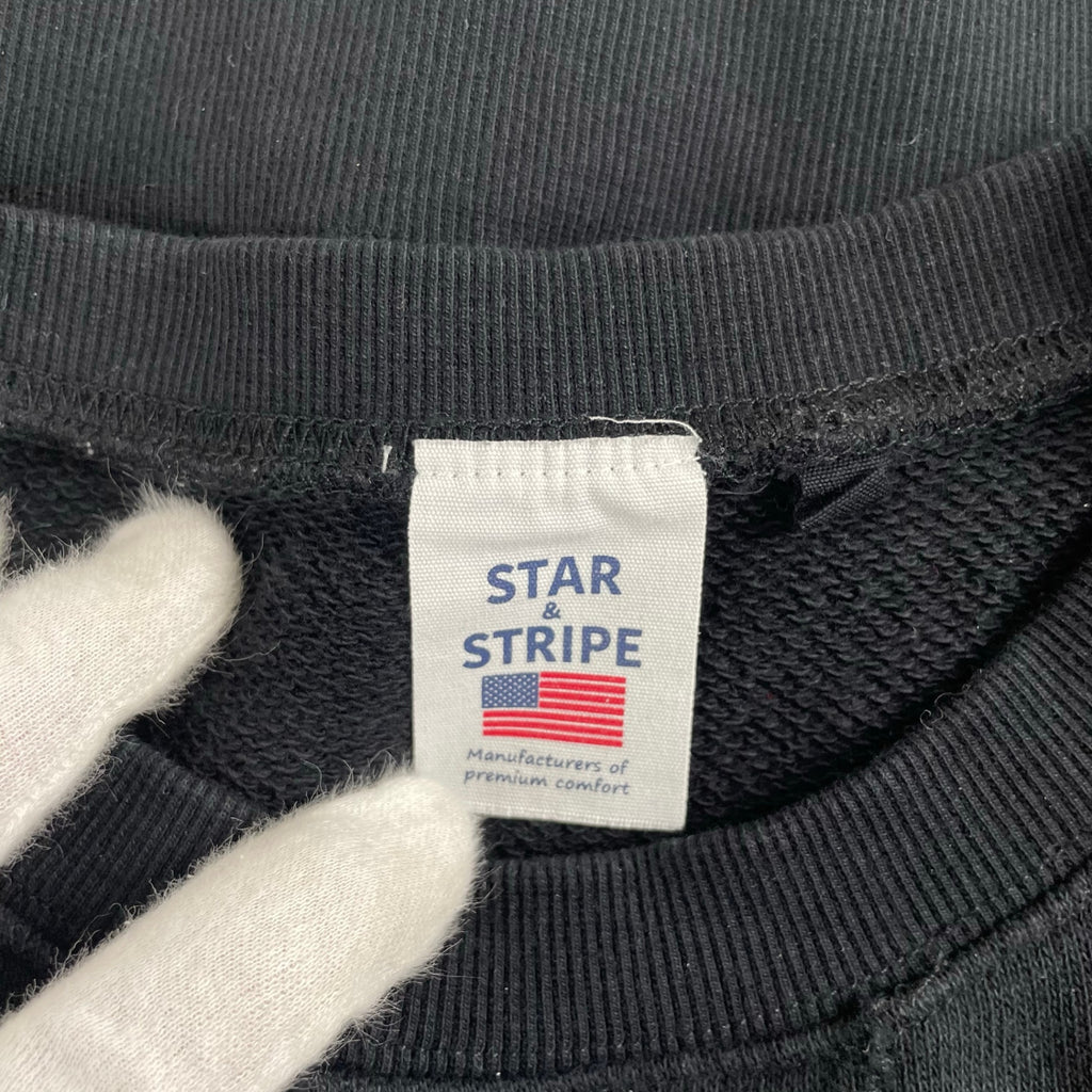 STAR&STRIPE スターアンドストライプ / クルーネックスウェット ブラック 参考定価：9,800+tax SIZE：M