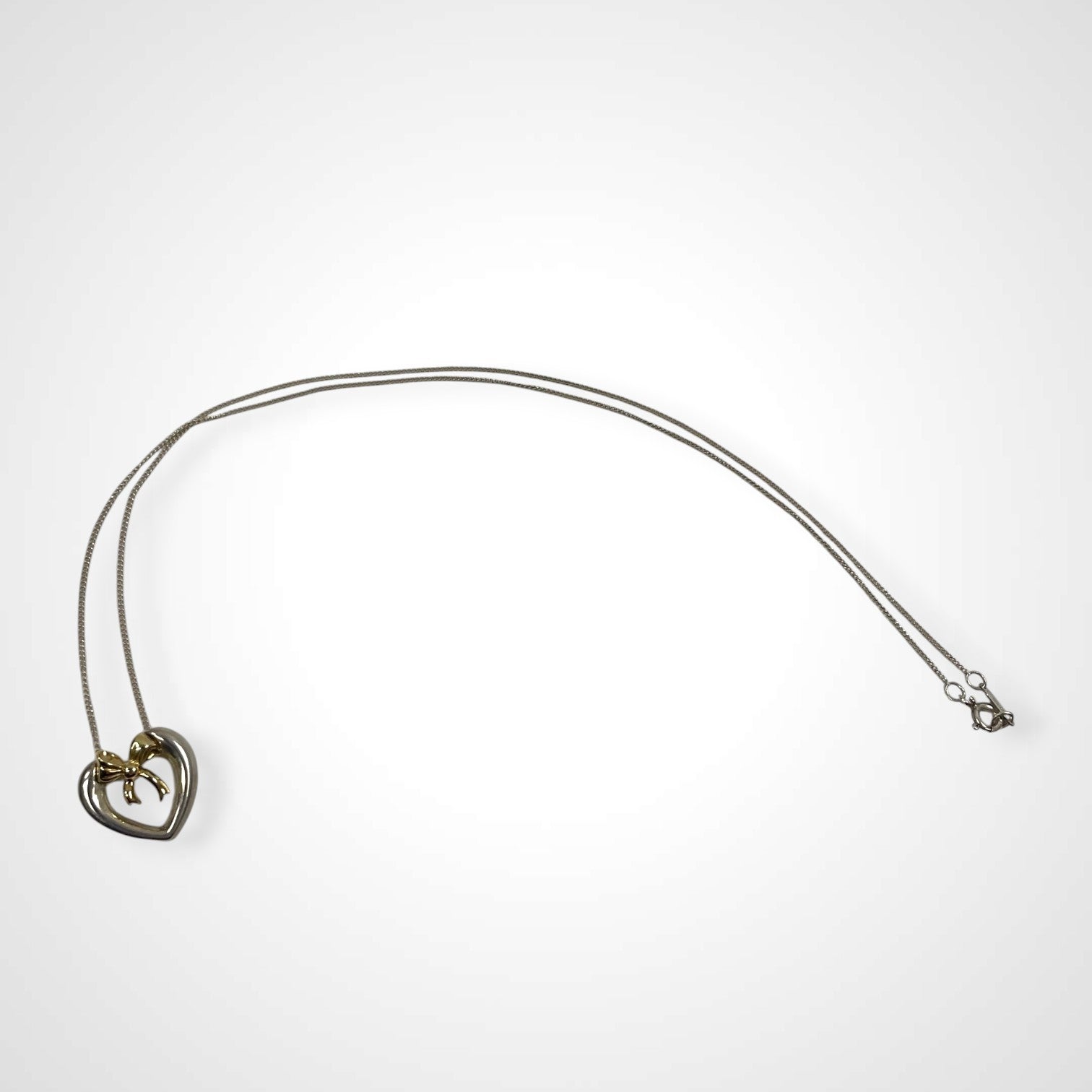 TIFFANY&CO. ティファニー / ヴィンテージコンビリボンハートネックレス SV925 AU750  91年製